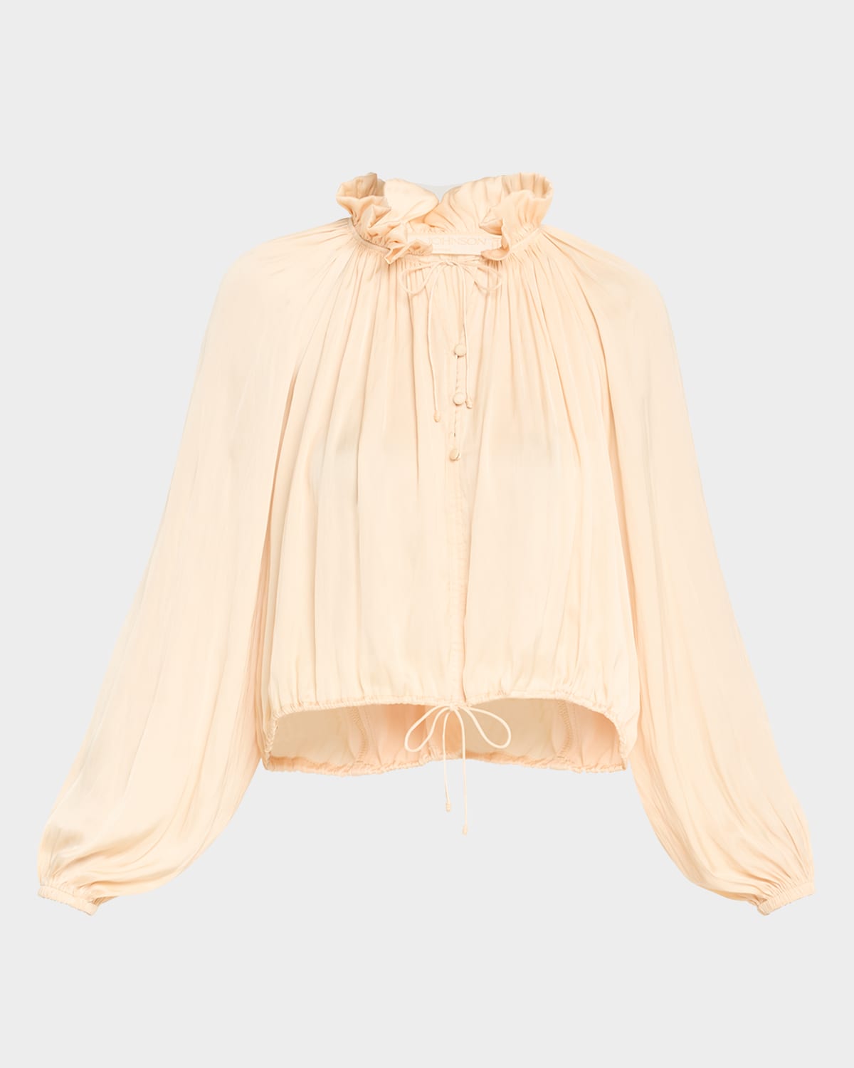 Ulla Johnson Laurette Long-sleeve Blouse In Nude
