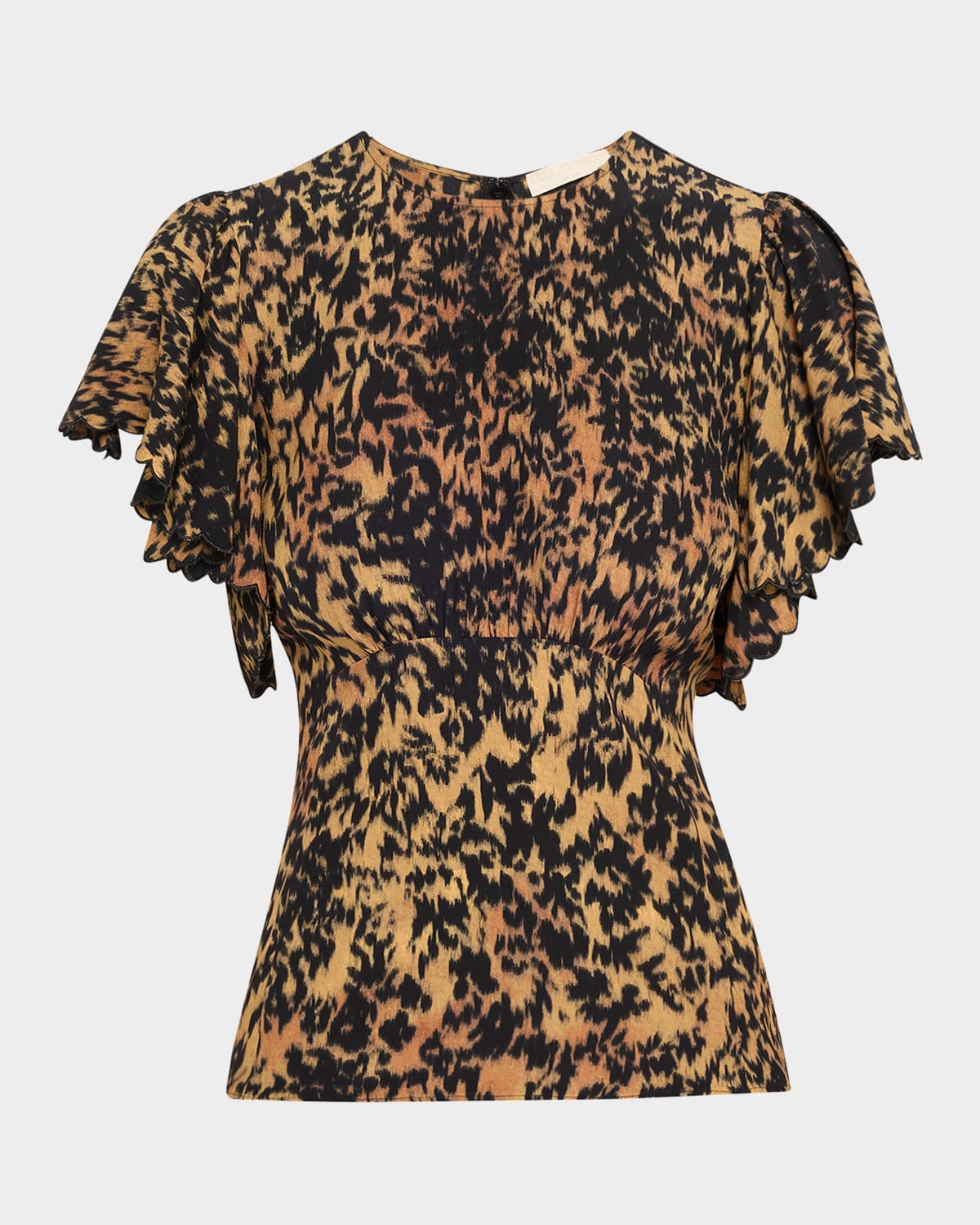 Ulla Johnson Nejma Flutter-sleeve Blouse In Black