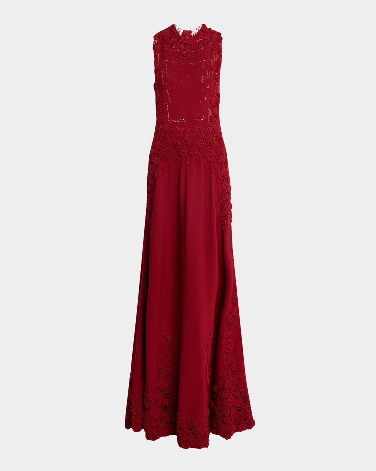Ulla Johnson Genoveva Crochet Floral Knit Sleeveless Maxi Dress