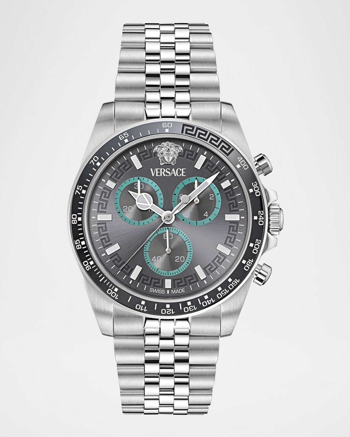 Greca Chrono Wave 43MM Stainless Steel Bracelet Watch