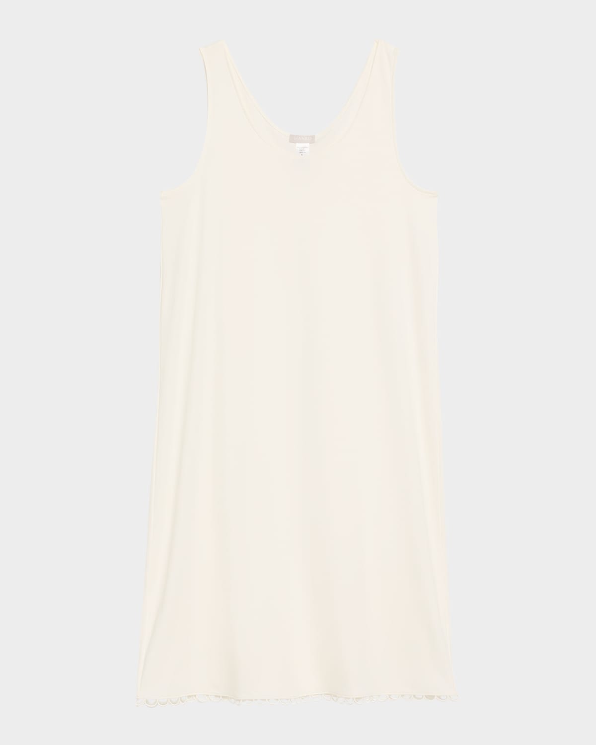 HANRO ANOUK EMBROIDERY-TRIM COTTON TANK NIGHTGOWN 