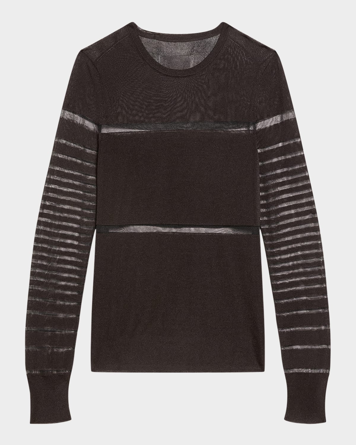 Spaced Sheer Long-Sleeve Top