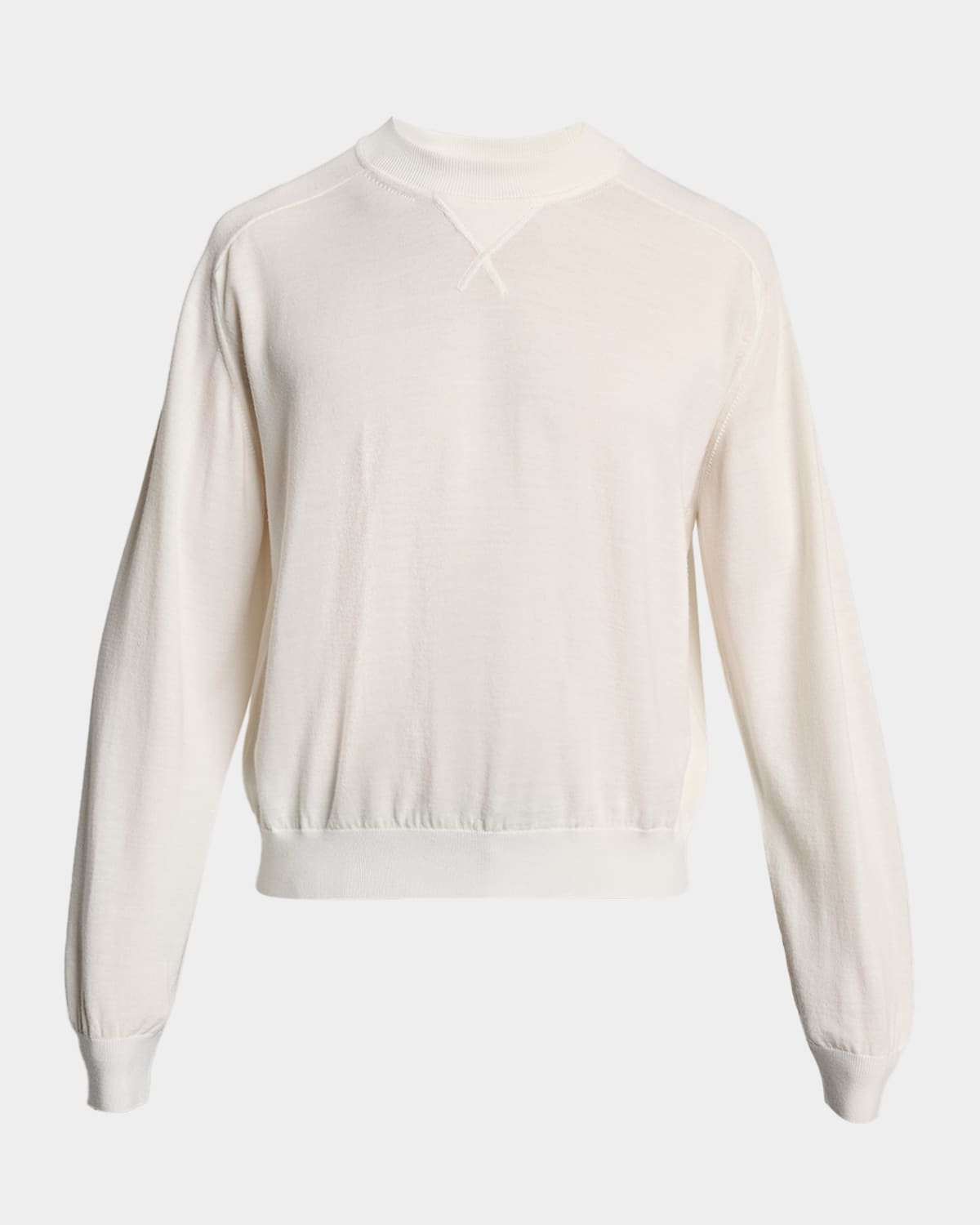 Jacquemus Men's Brode Embroidered Logo Crewneck Sweater In Gray