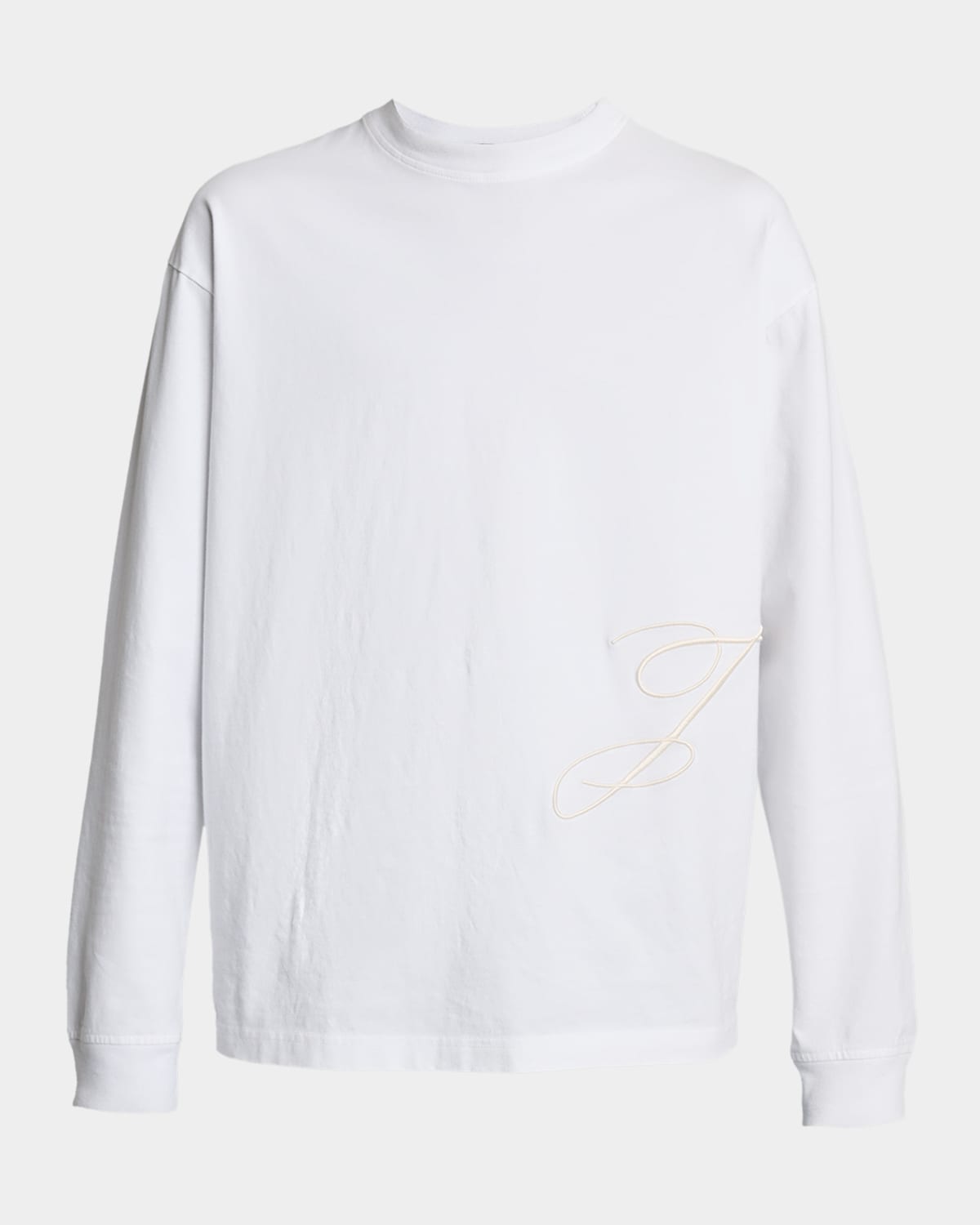 Jacquemus The J-embroidered Long-sleeve T-shirt In White