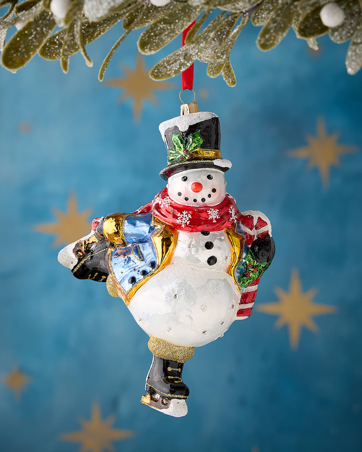 John Huras Skating Snowman Ornament