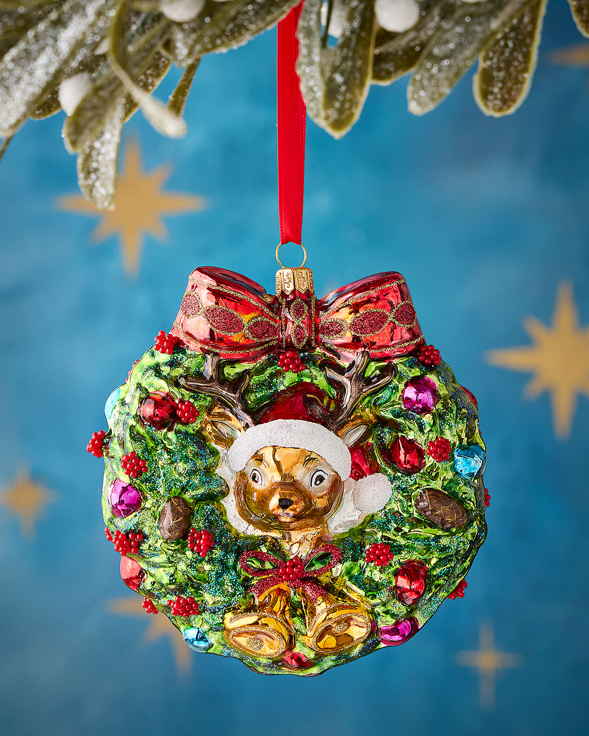 John Huras Wreath with Little Deer Ornament