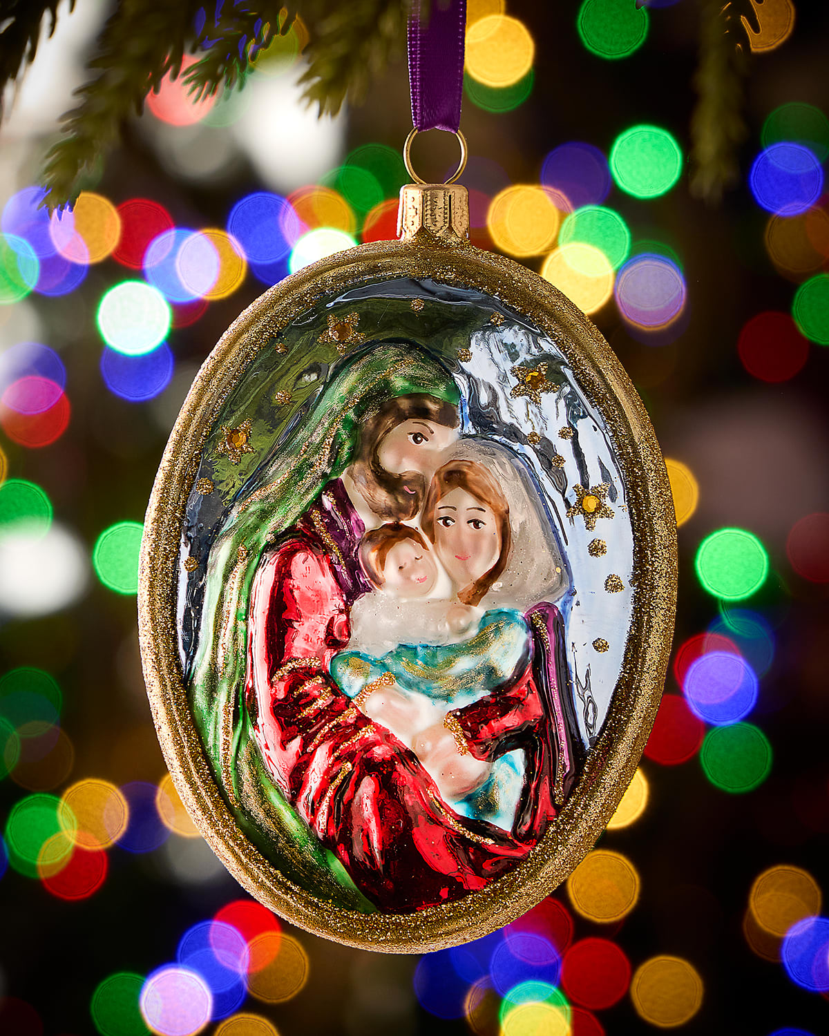 Neiman Marcus Medallion With The Holy Family Ornament