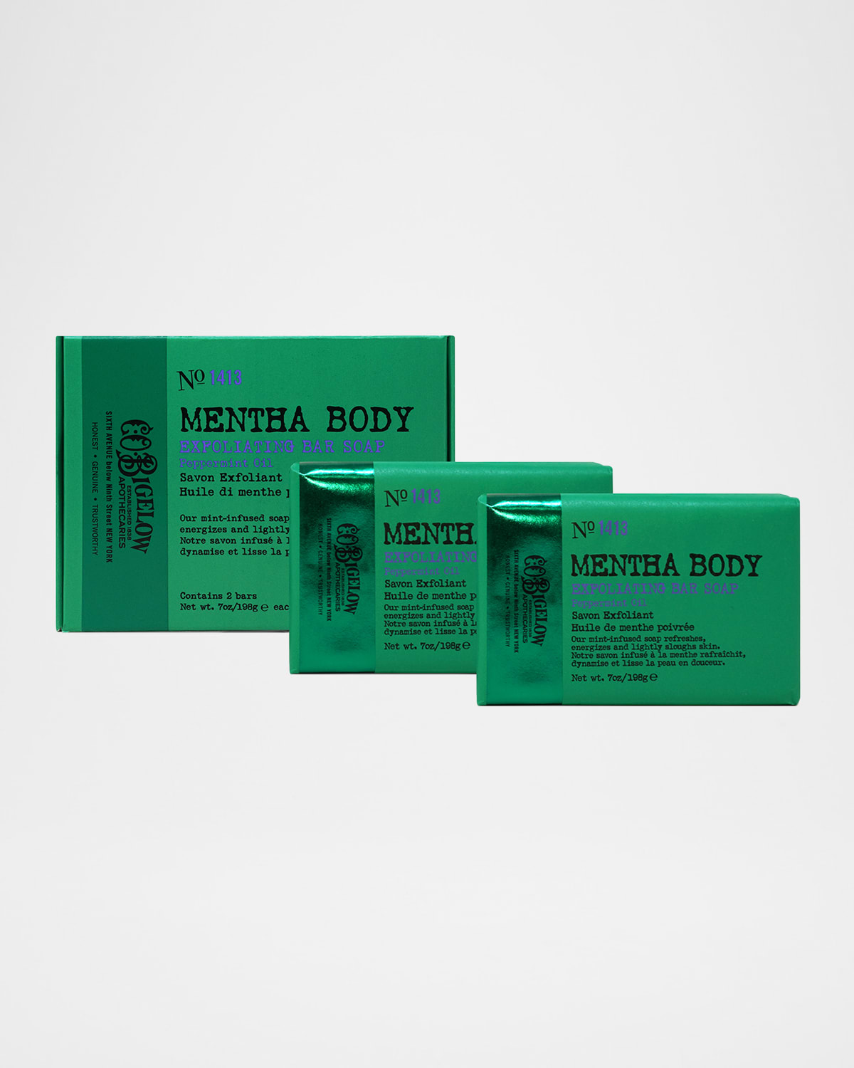 Mentha Exfoliating Bar Soap Duo Box