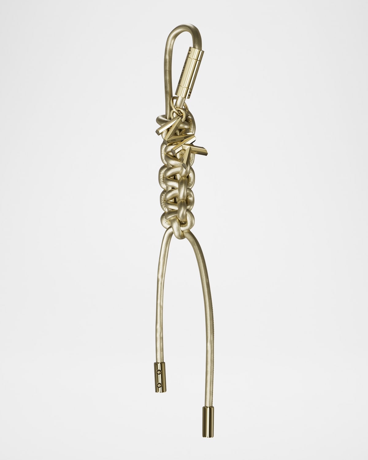 Shop Michael Michael Kors Metallic Braided Bag Charm In Pale Gold