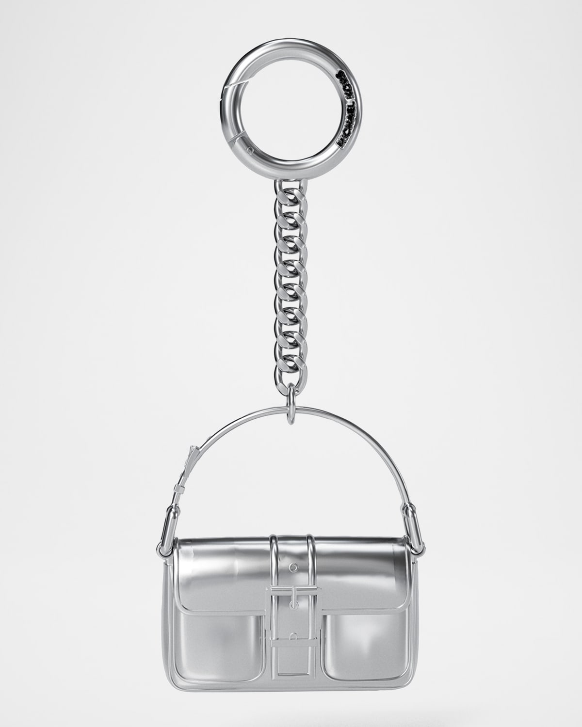 Michael Michael Kors Colby Bag Charm In Silver