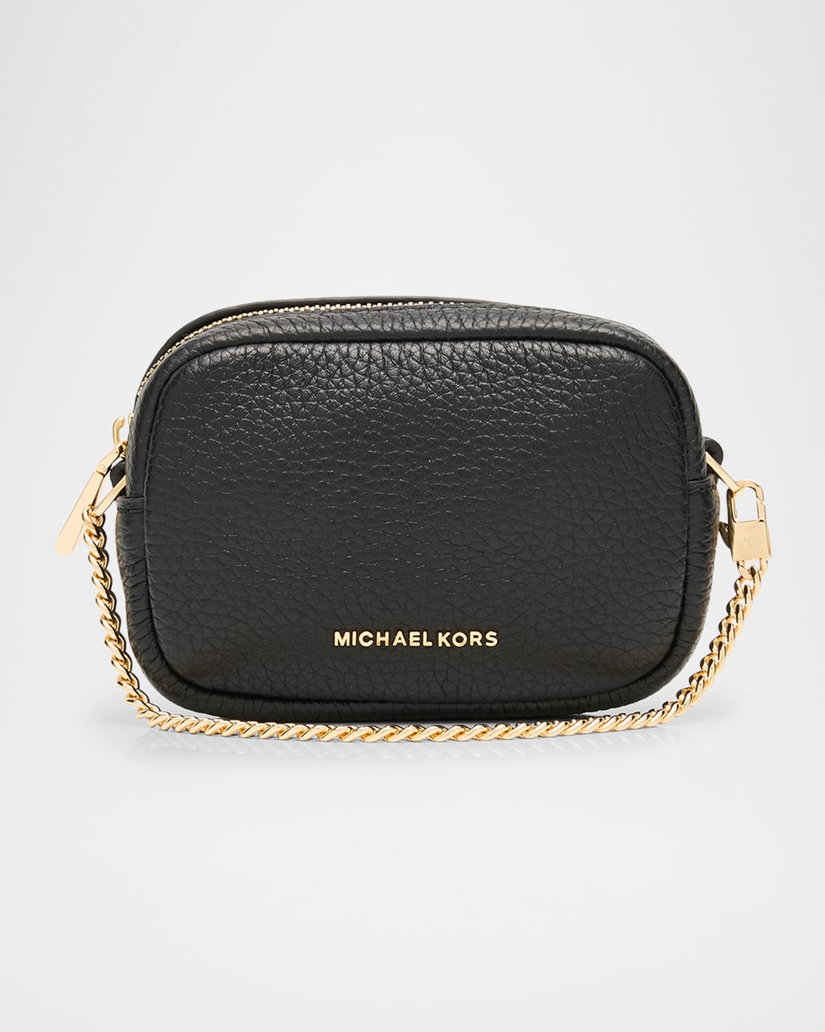 Michael Michael Kors Bryant Leather Bag Charm In Black