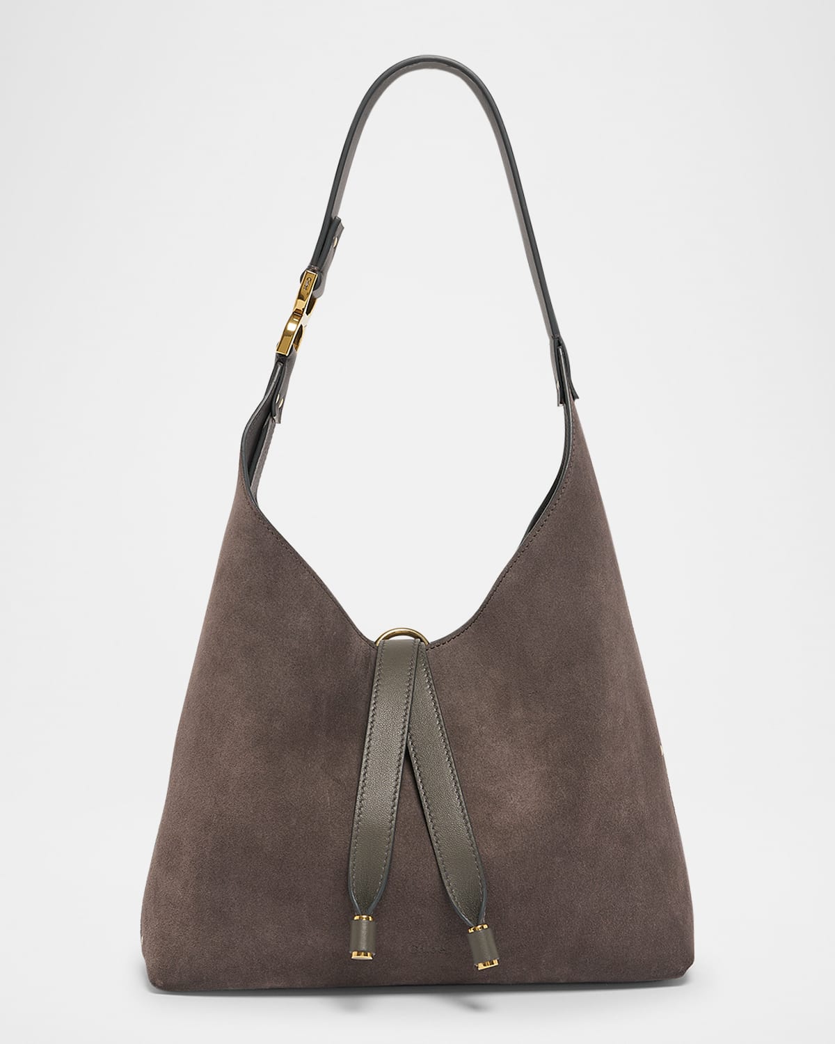 Chloé Marcie Small Hobo Bag In Suede In Brown