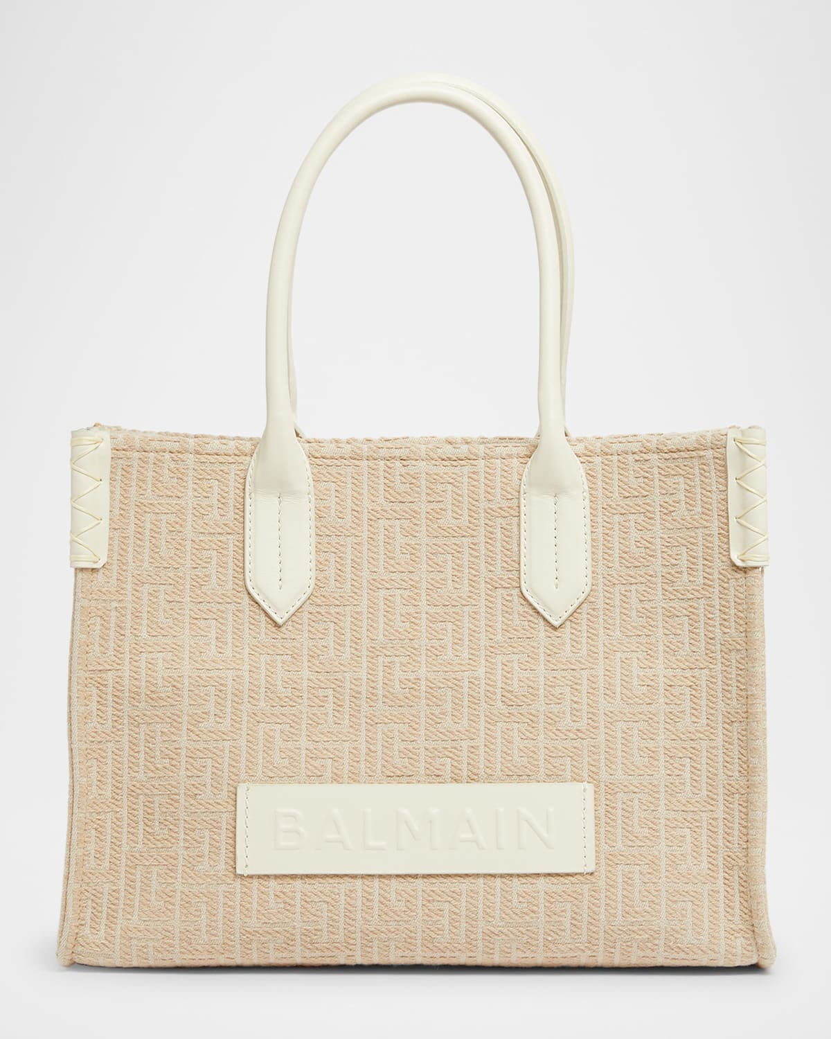 Balmain B-army Shopper Shoulder Bag In Monogram Jacquard