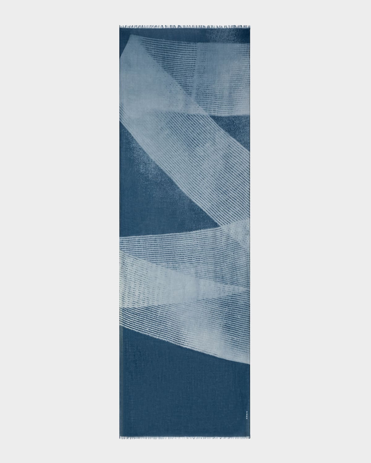 Akris Zigzag Cashmere Scarf In Blue