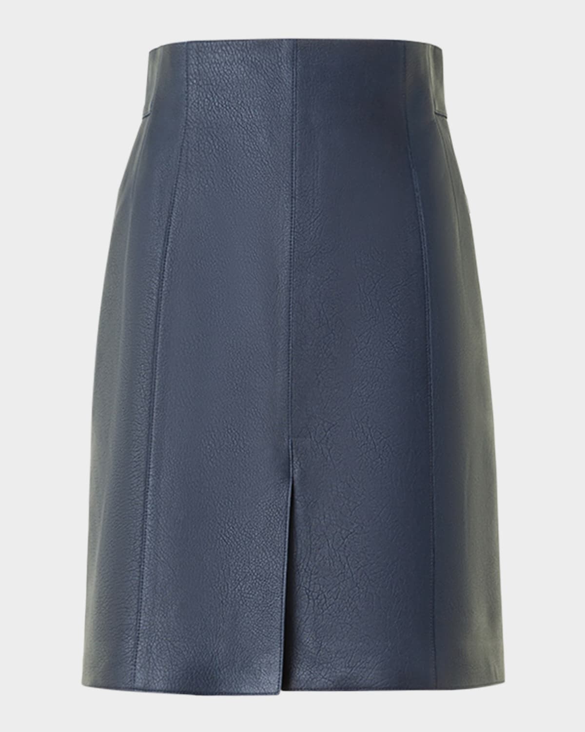 Akris Lamb Nappa Leather A-line Skirt In Blue