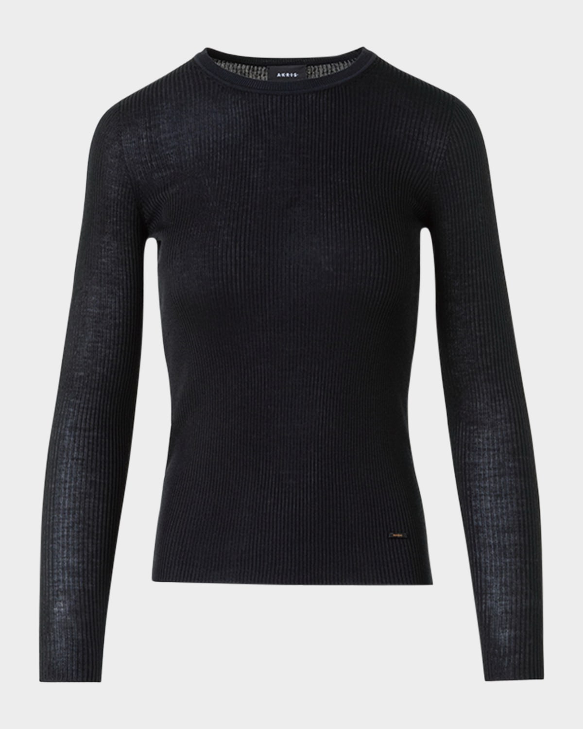 Akris Seamless Rib Knit Fitted Sweater In Black