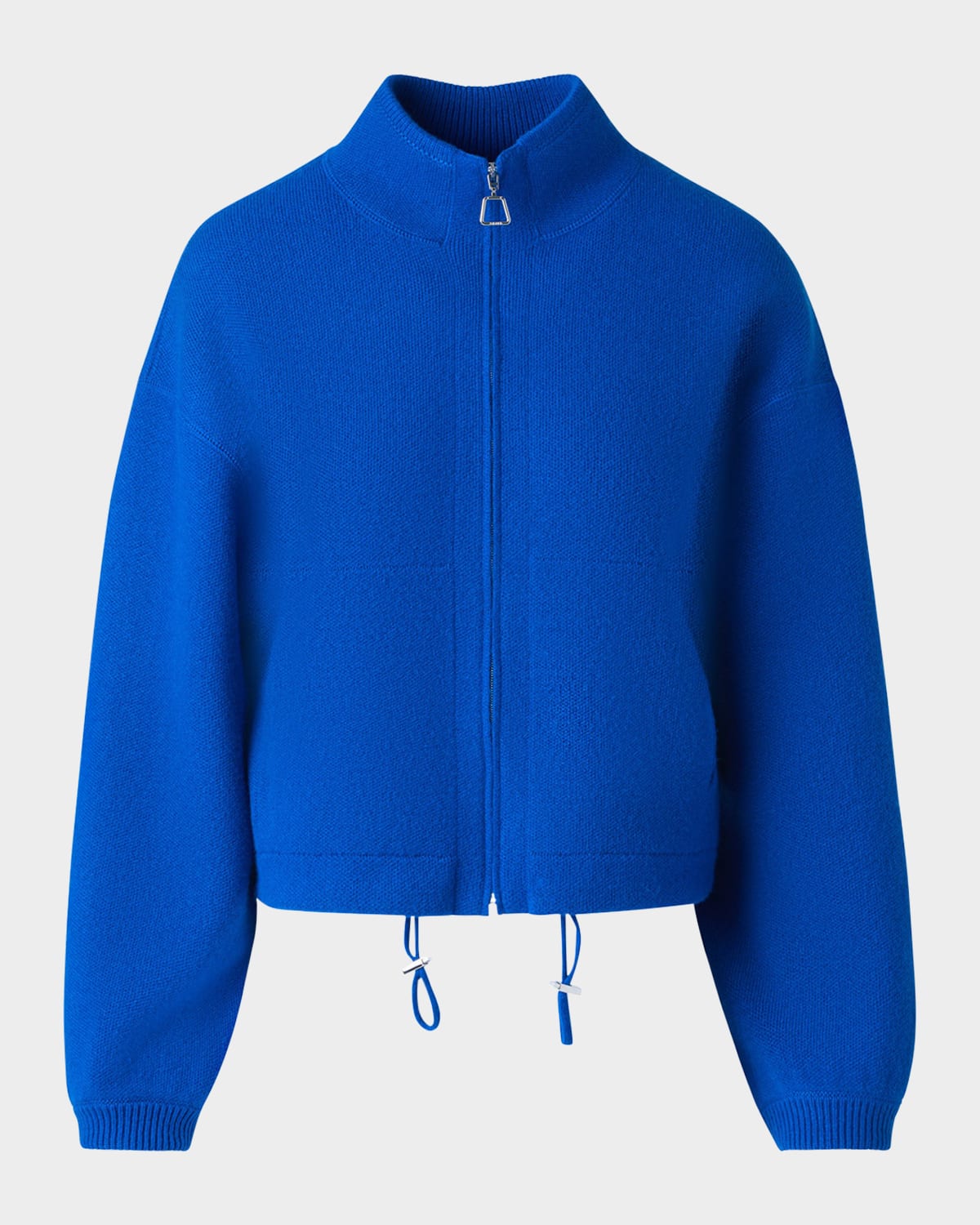 Akris Cashmere Knit Zip Cardigan In Blue