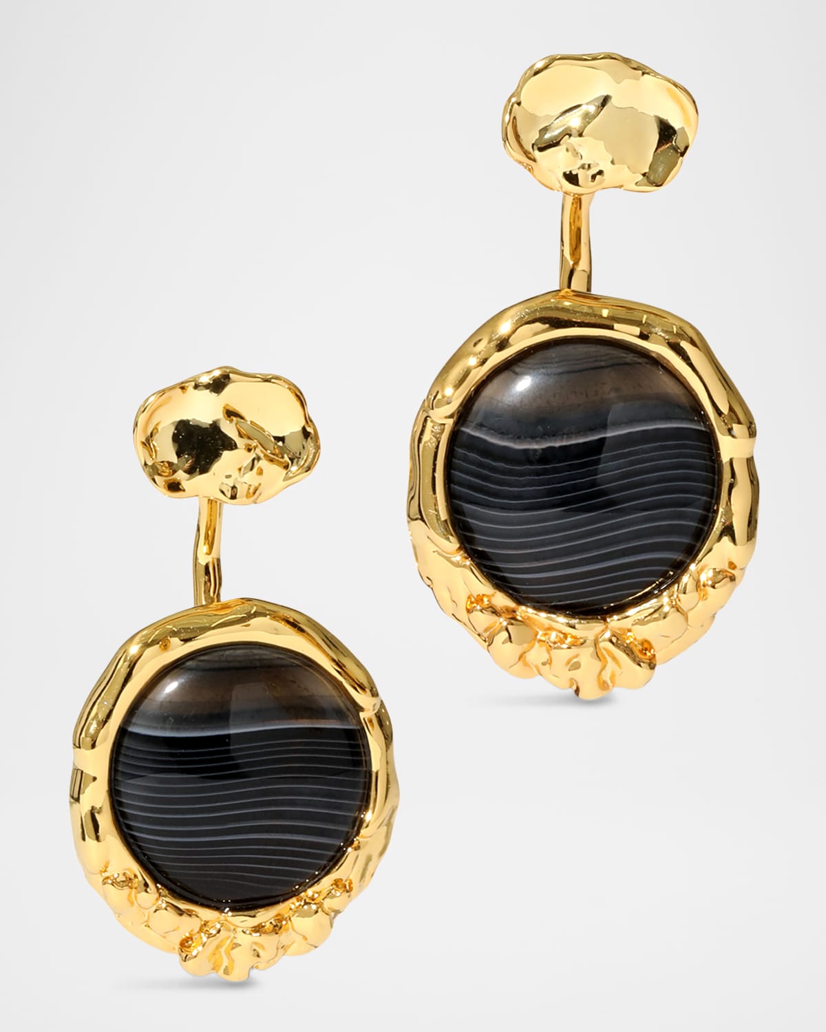 Brut Banded Coin Earrings