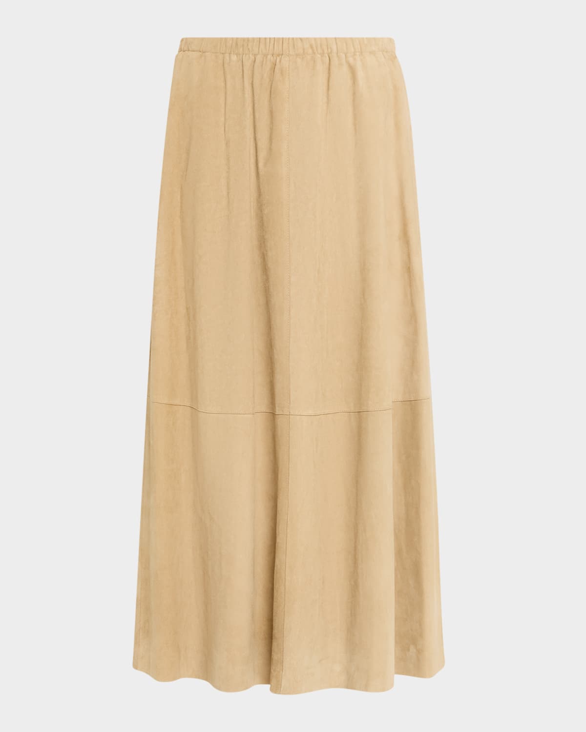 Lafayette 148 New York Straight Lambskin Suede Midi Skirt