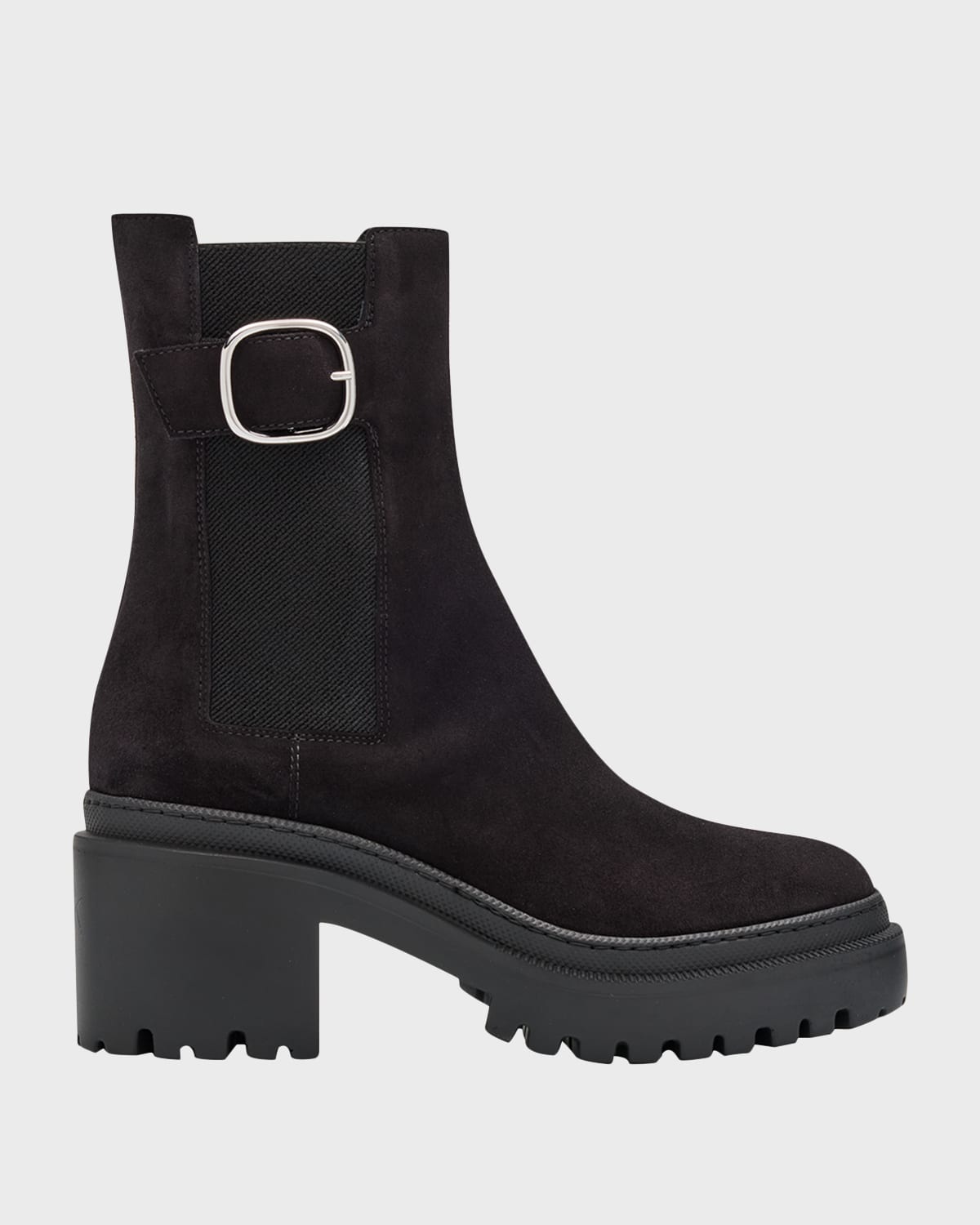 Giuseppe Zanotti Platform Suede Chelsea Boots In Black