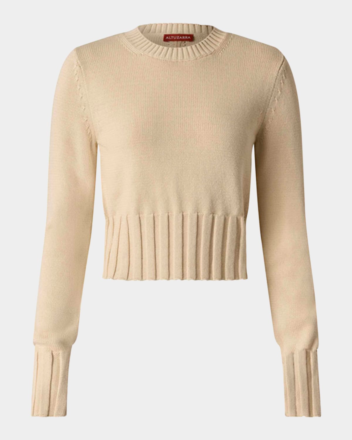 Altuzarra Livvy Wide-rib Cuffs Crewneck Sweater