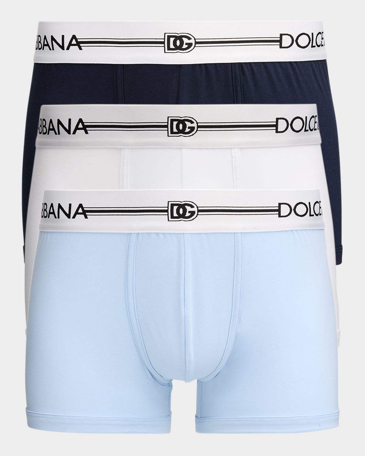Dolce & Gabbana Mens Stretch Cotton Multicolor 3-pack Boxer Briefs In Multi