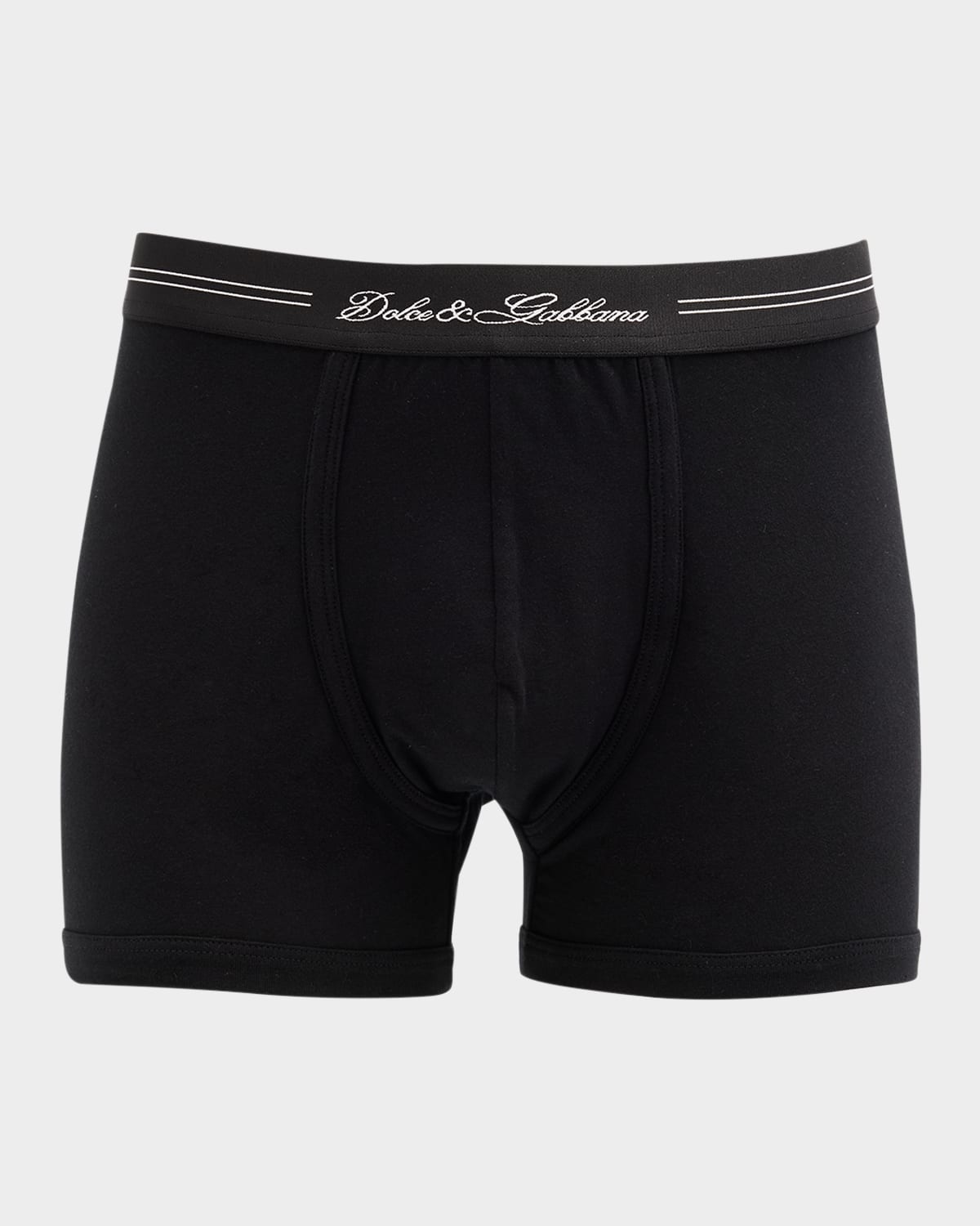 Dolce & Gabbana Men 's Jersey Stretch Logo Script Boxer Briefs
