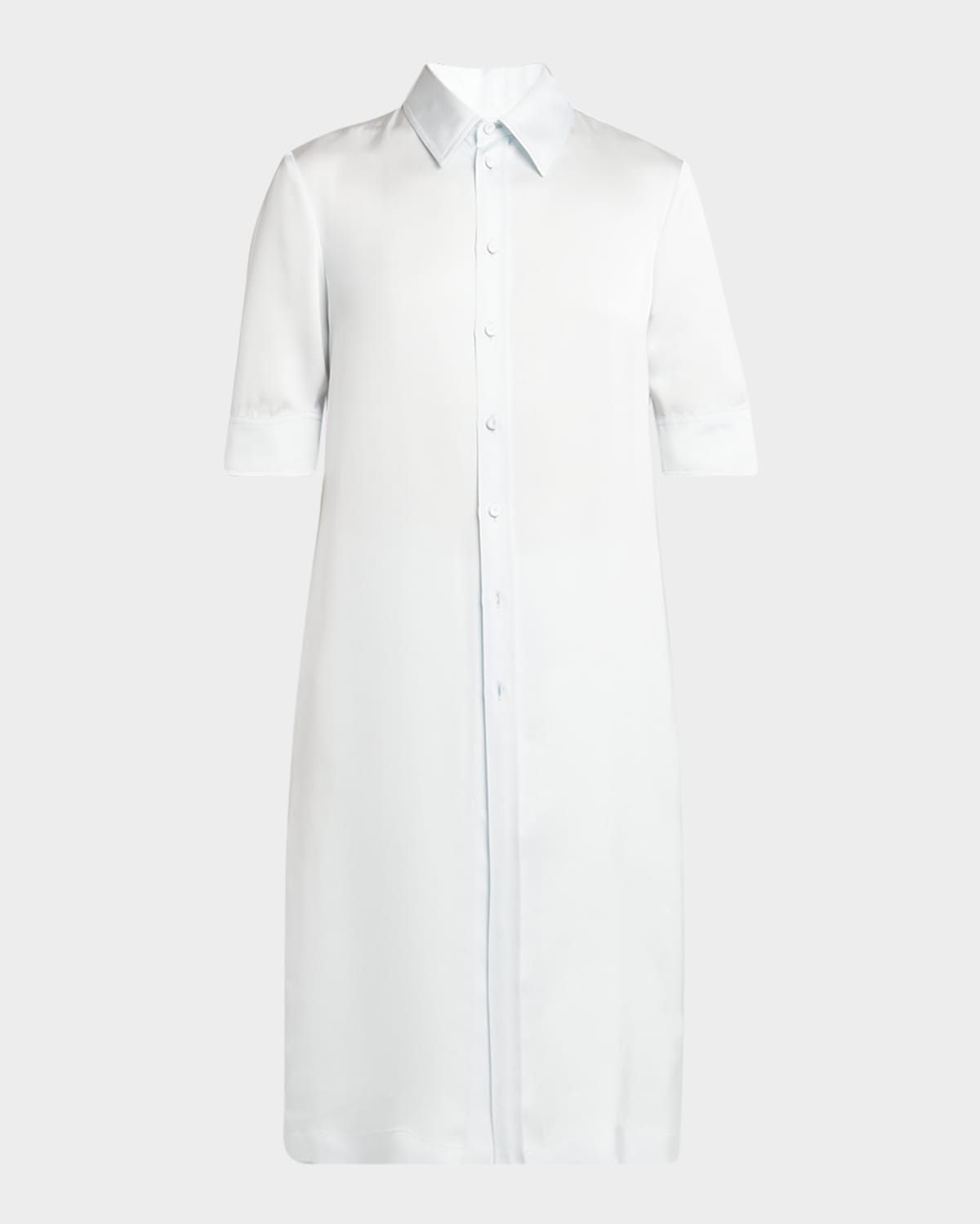 Jil Sander Short-sleeve Long Fitted Button-down Shirt
