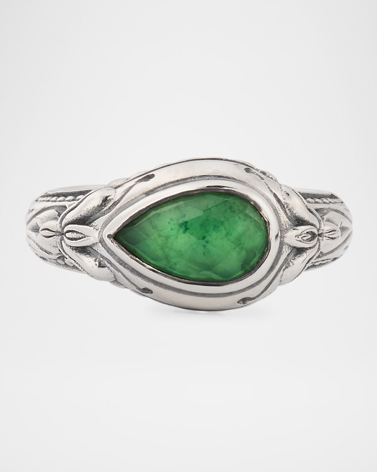 Konstantino Ivy Rock Crystal, Aventurine and MOP Triplet Statement Ring