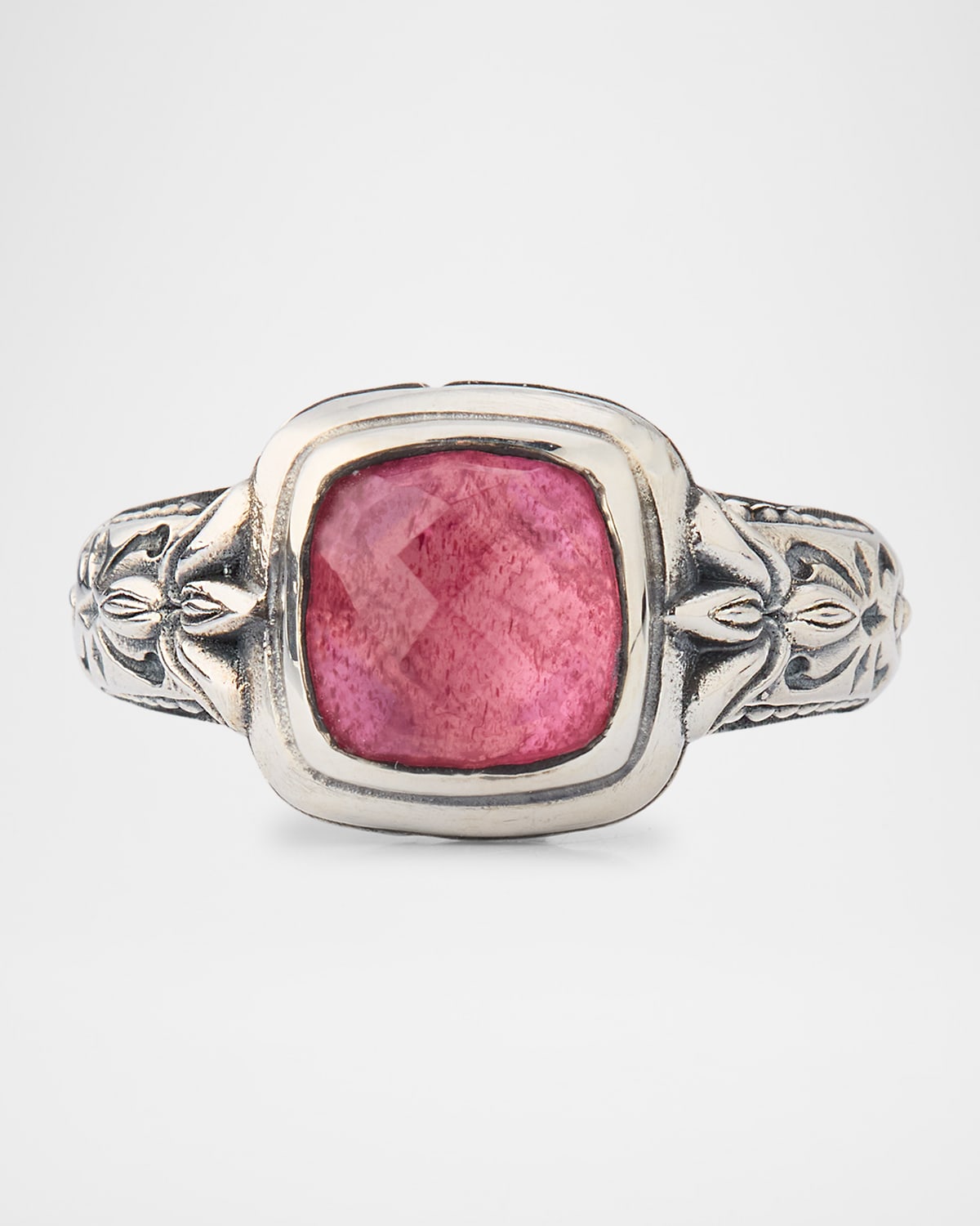 Ivy Sterling Silver Strawberry Quartz Ring, Size 7