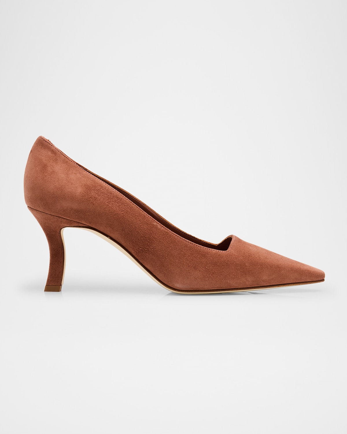 Manolo Blahnik Moiralo Suede Pumps In Brown
