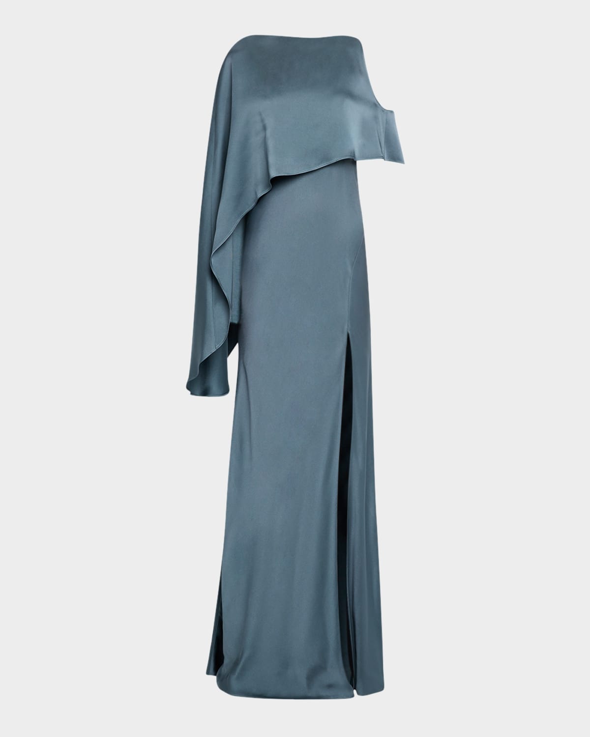 Satin Asymmetric Draped Gown