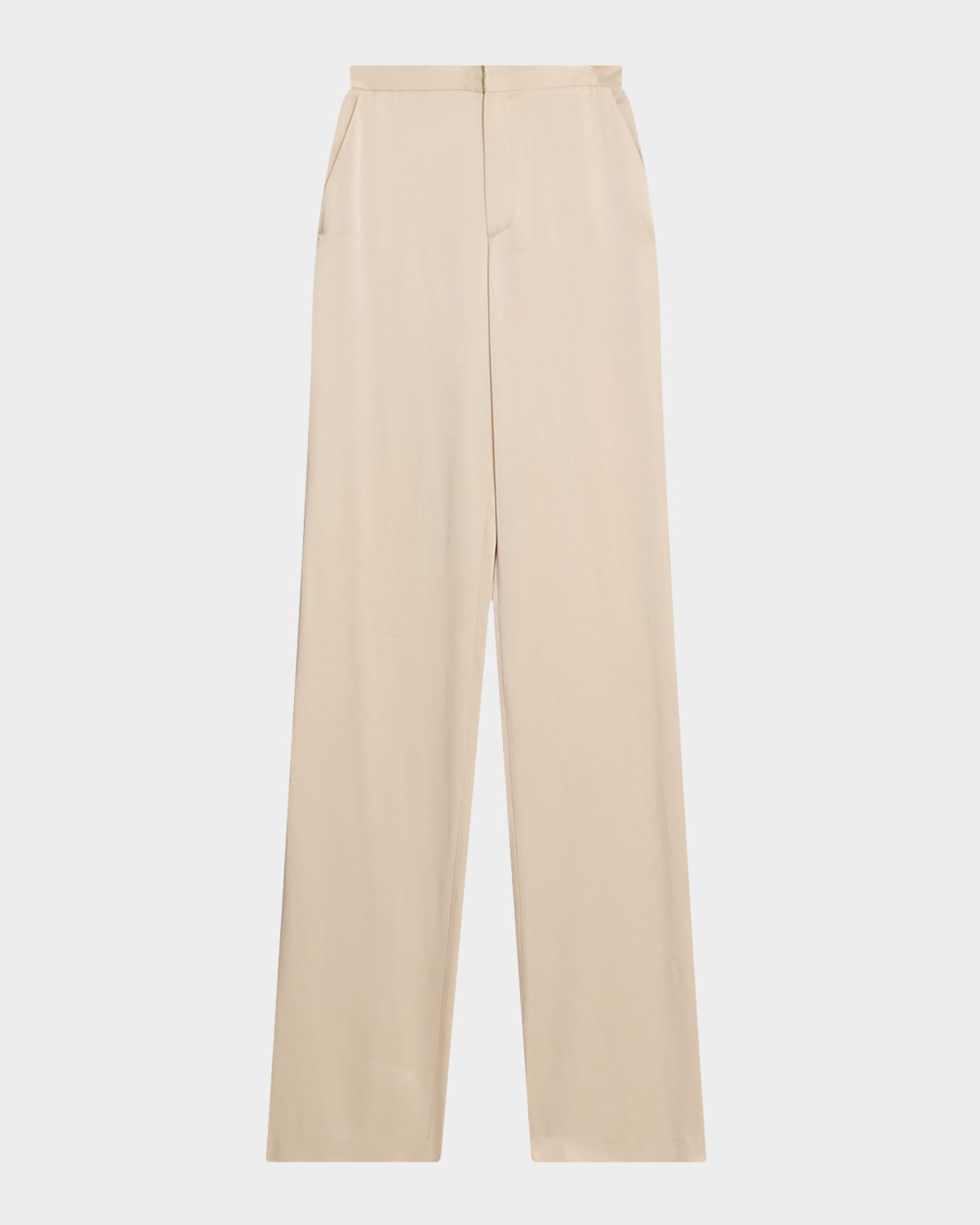 LAPOINTE High-Rise Doublefsce Satin Wide-Leg Trousers
