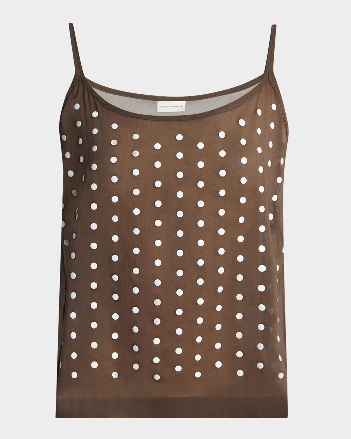 Dries Van Noten Calipso Polka-dot Printed Sheer Cami Top
