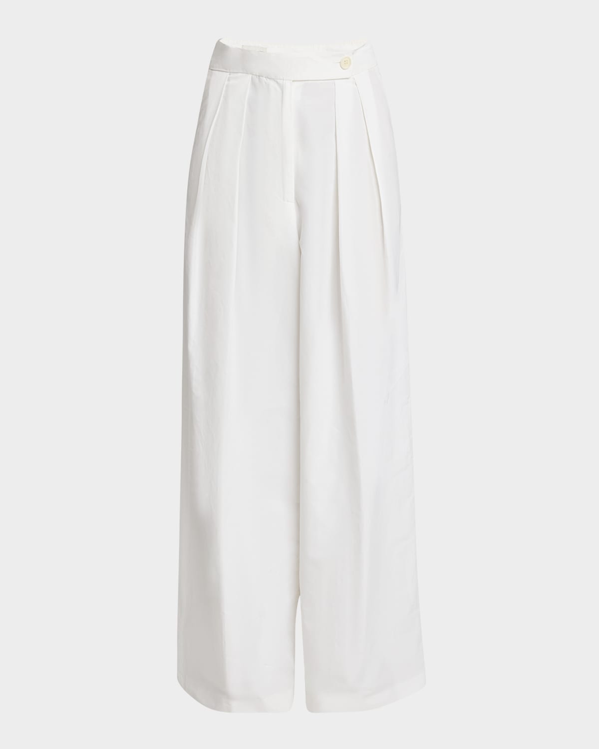 Dries Van Noten Womens Off White Pamplona Pleat Wide-leg Denim Jeans