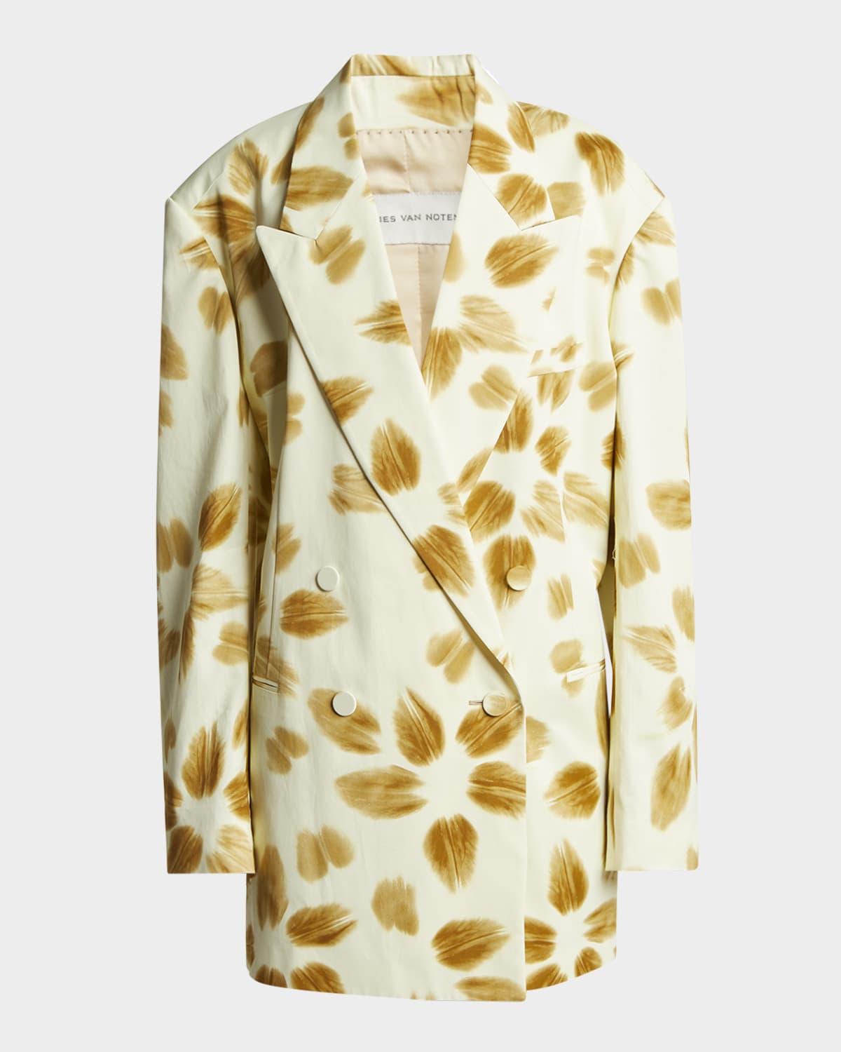 Dries Van Noten Blessy Oversized Double-breasted Jacket In White