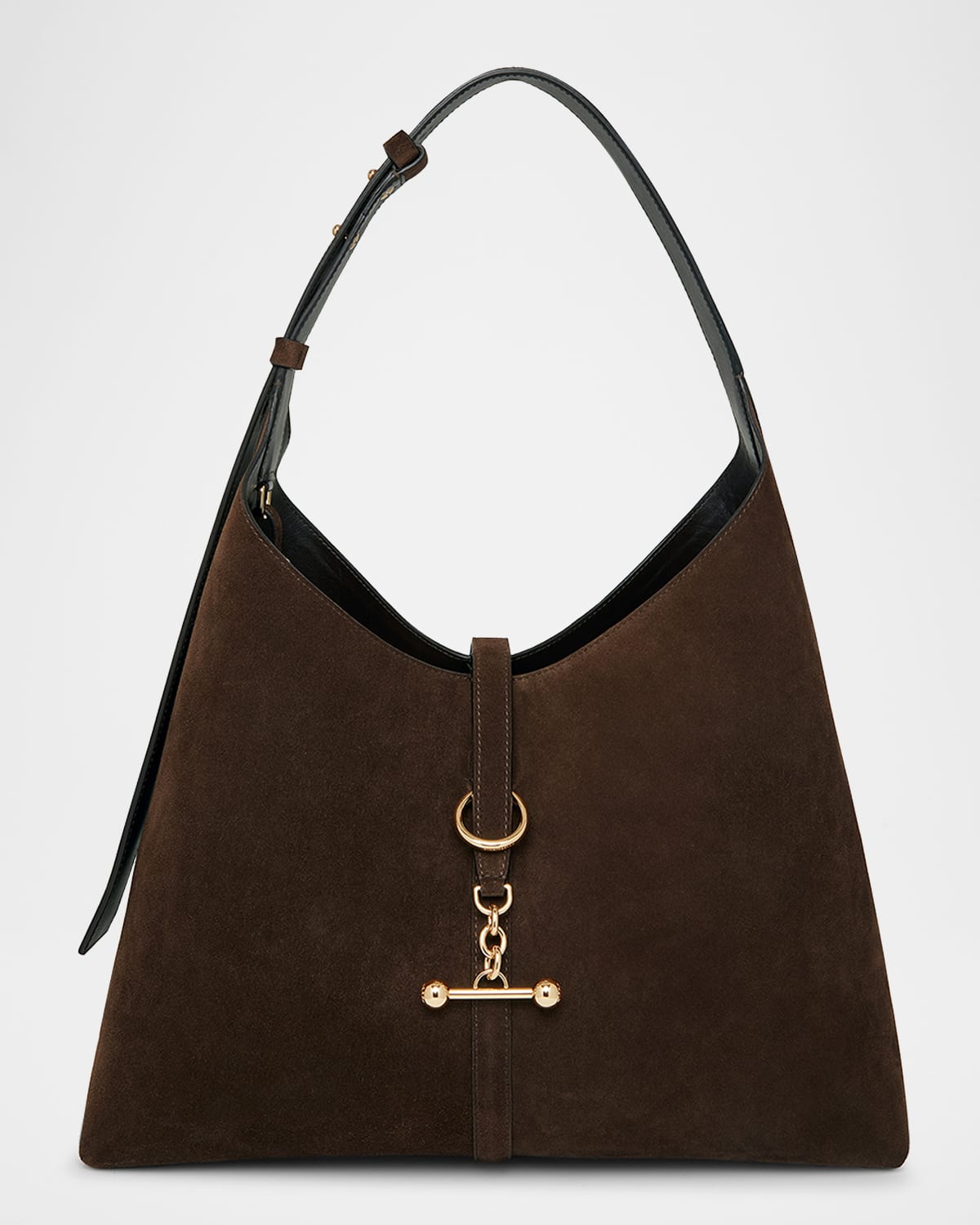 Strathberry Kite Toggle Suede Hobo Bag In Brown