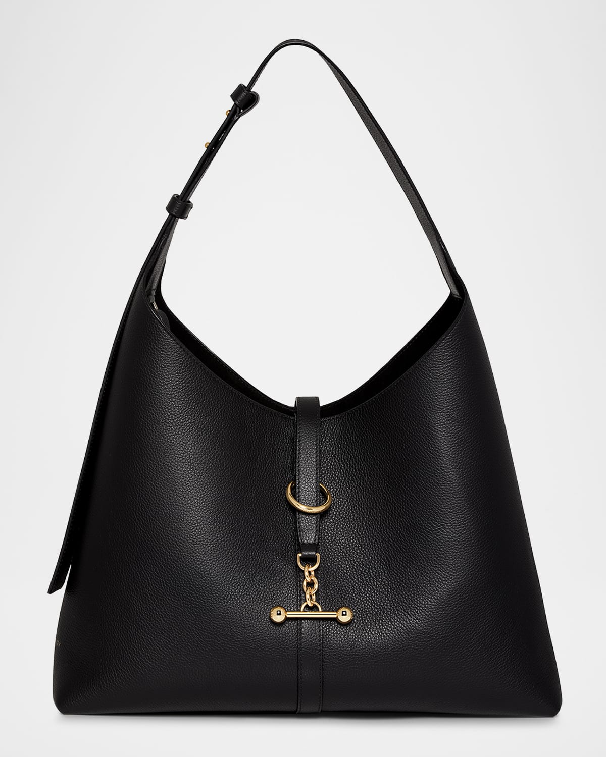 Strathberry Kite Toggle Fine Grain Leather Hobo Bag In Black