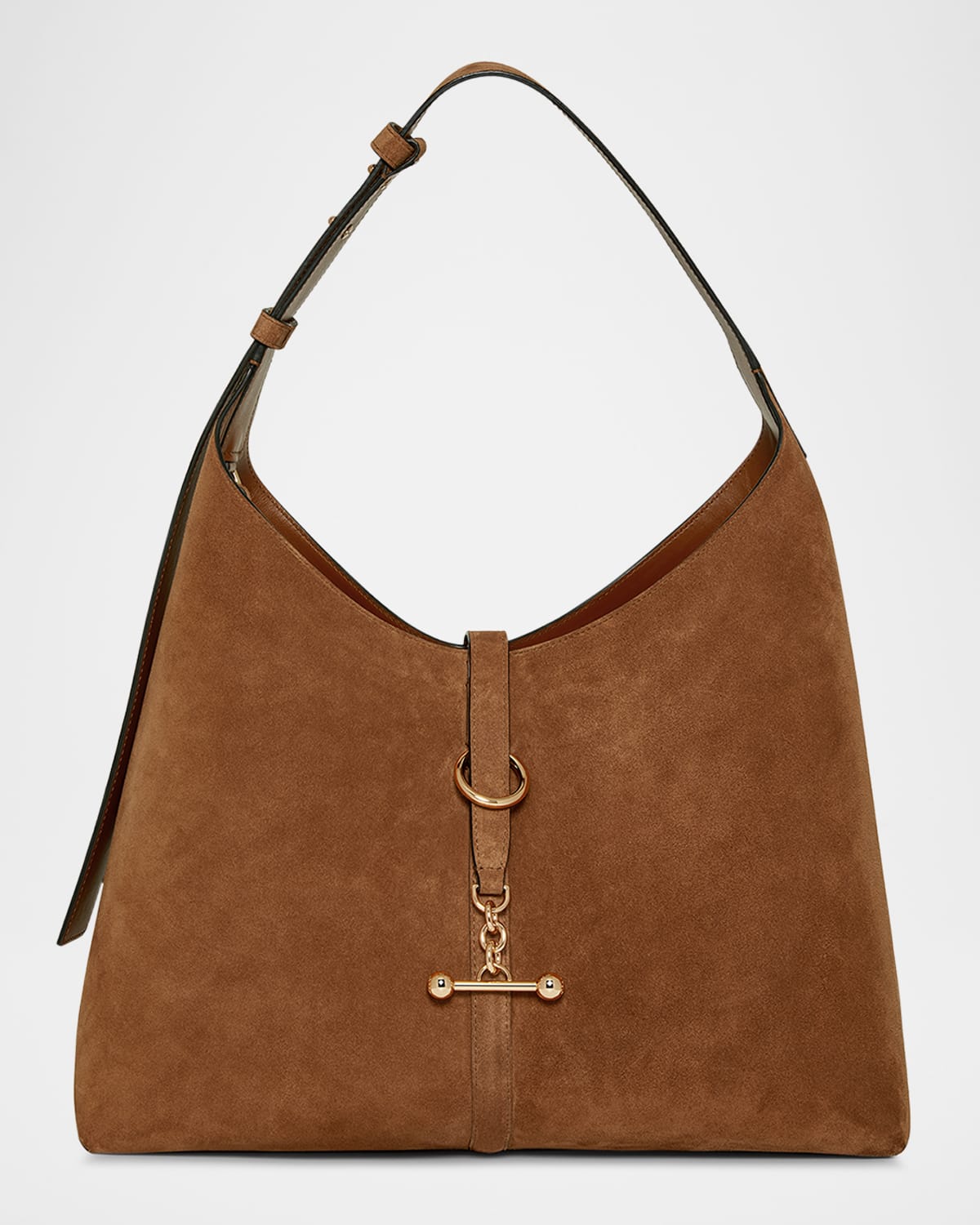 Strathberry Kite Toggle Suede Hobo Bag In Brown