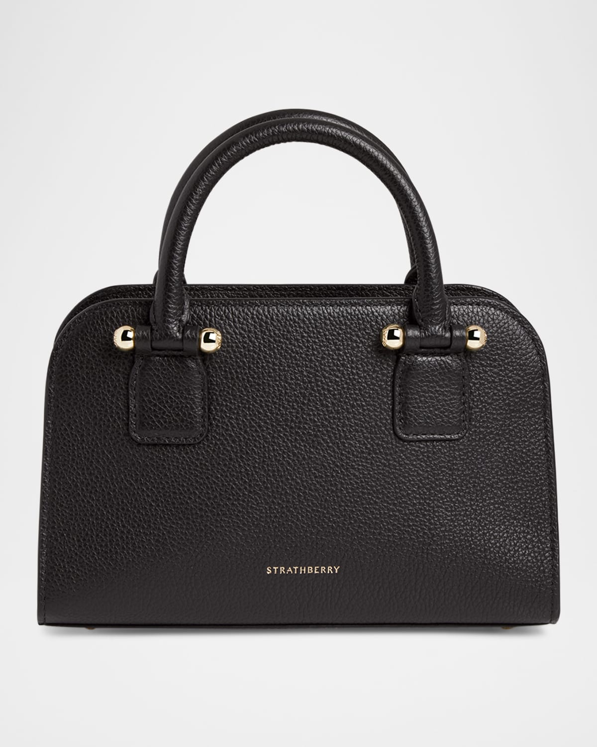 Strathberry Georgia Mini Fine Grain Leather Tote Bag In Black