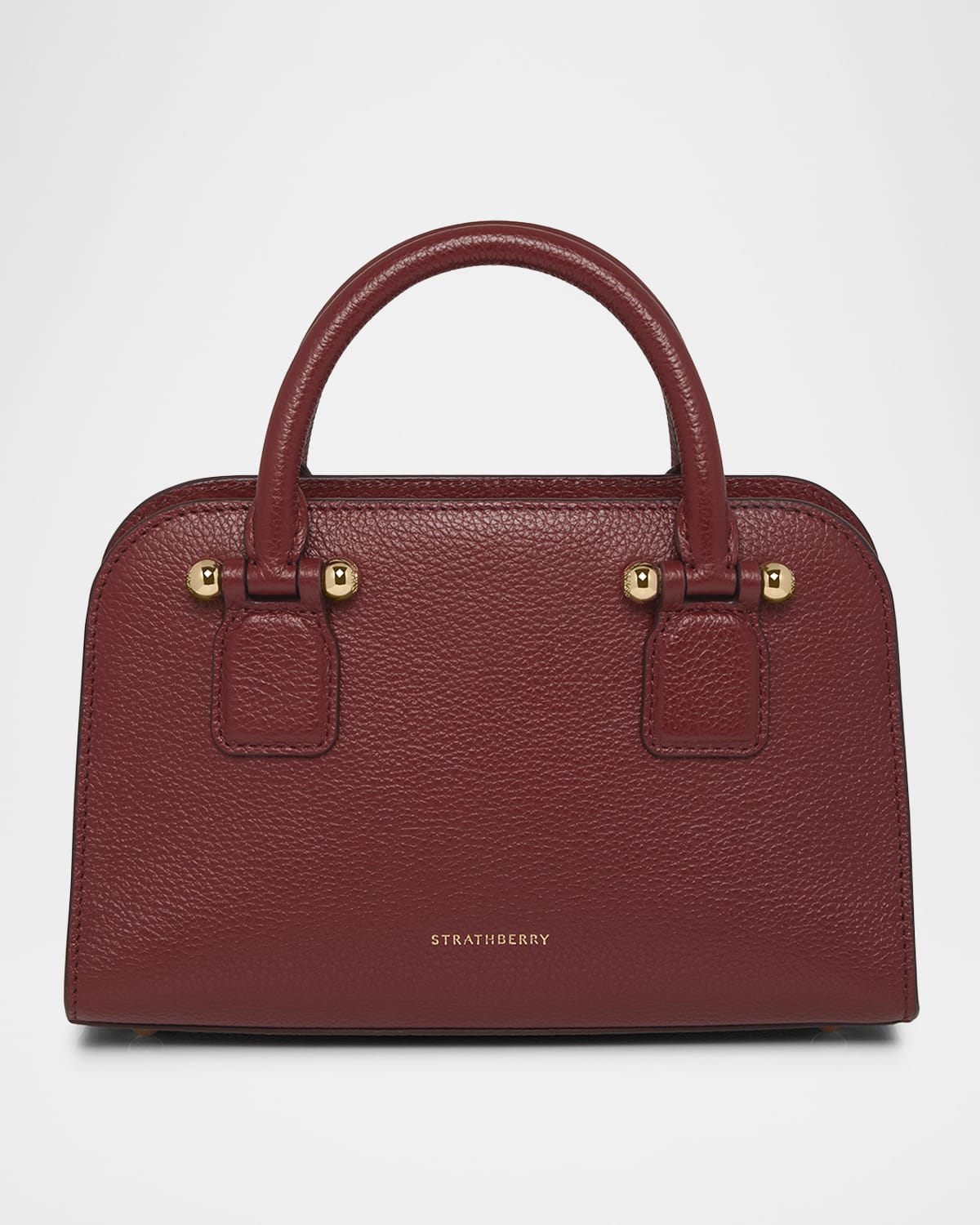Strathberry Georgia Mini Fine Grain Leather Tote Bag In Burgundy