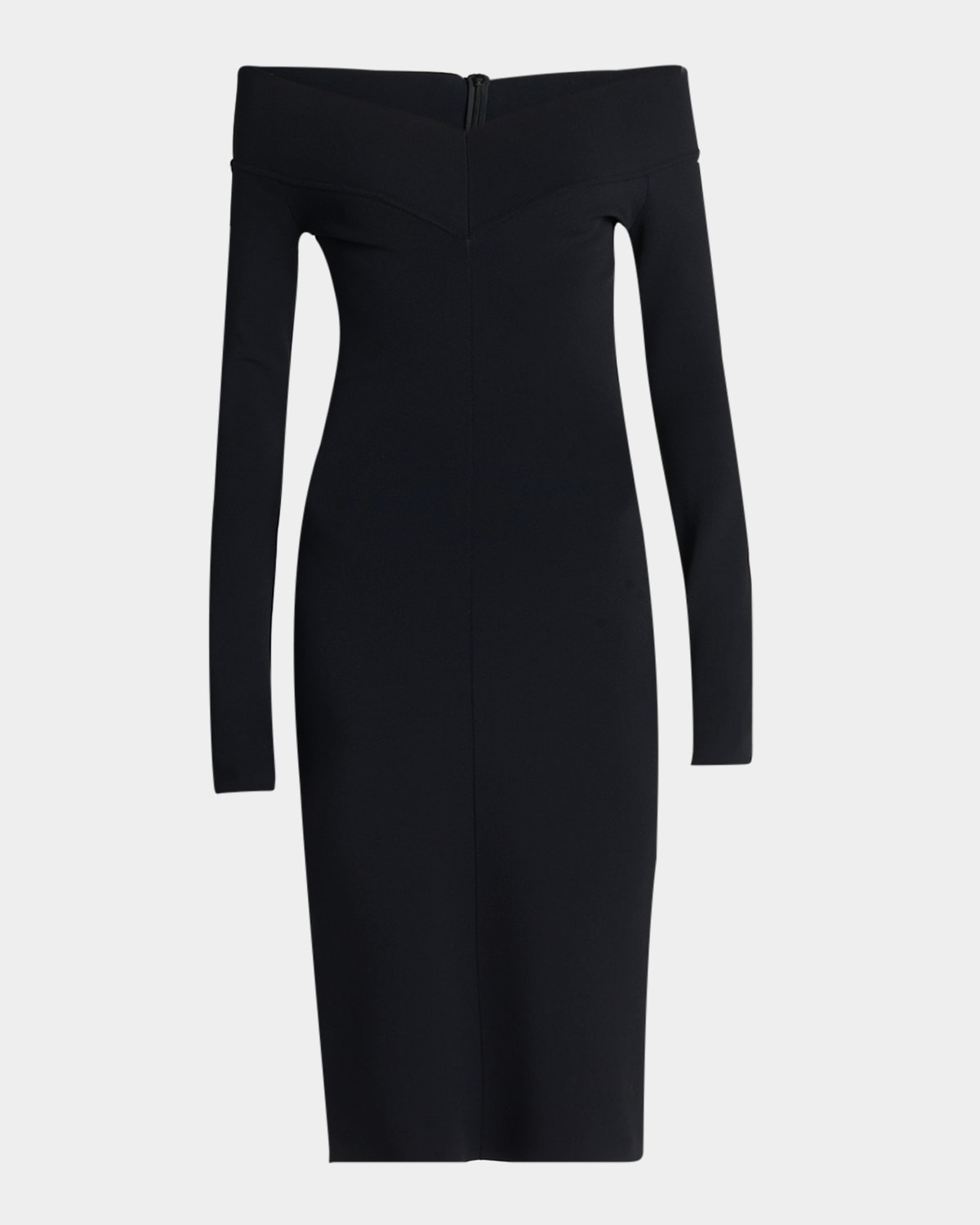 Stella Mccartney Off-the-shoulder Compact Knit Midi Dress