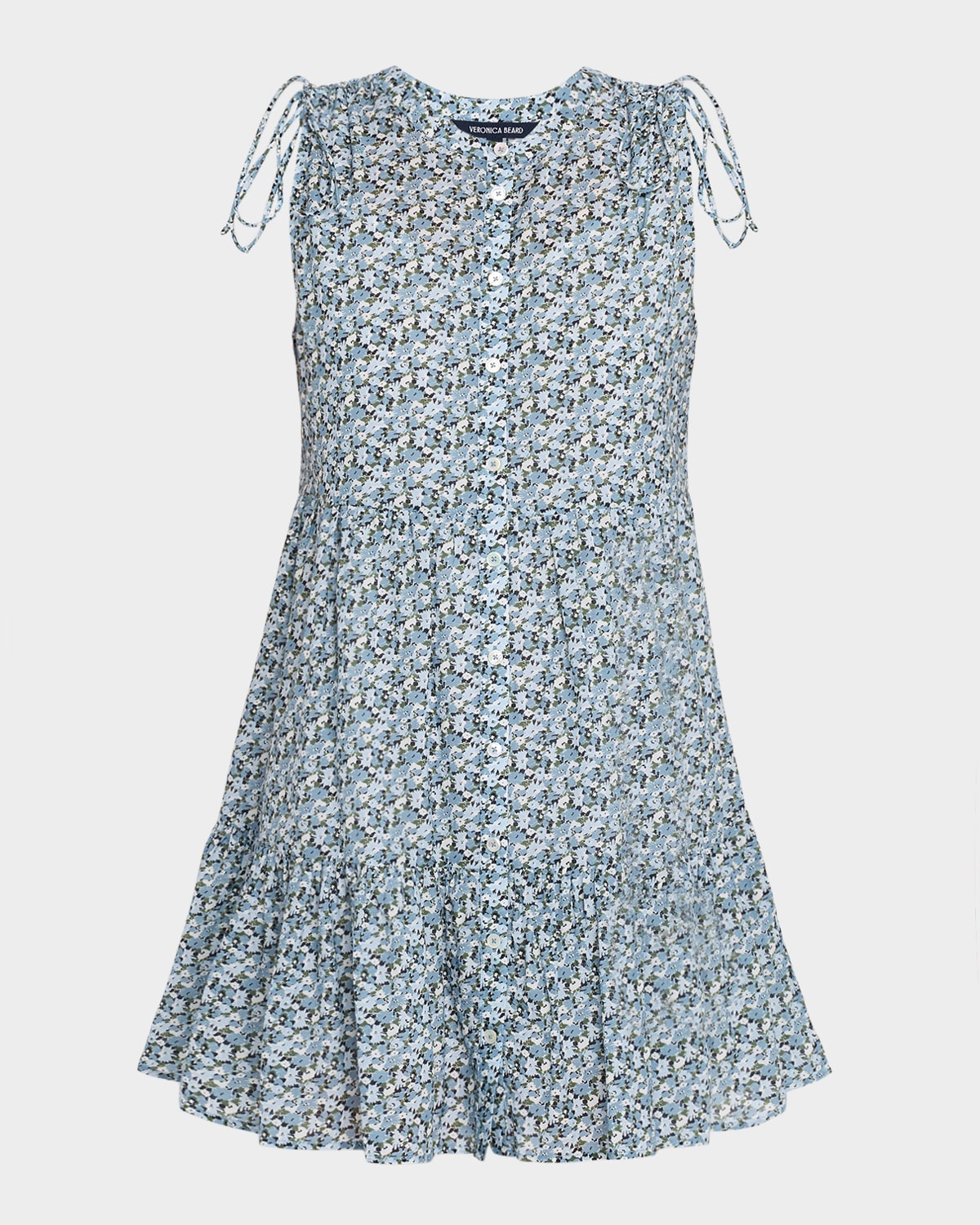 Veronica Beard Yulianna Floral Tiered Button-front Mini Dress
