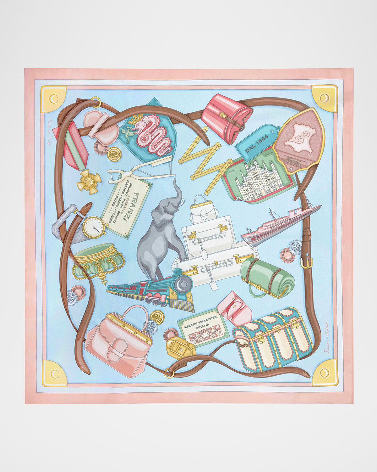 Printed Silk Twill Square Scarf