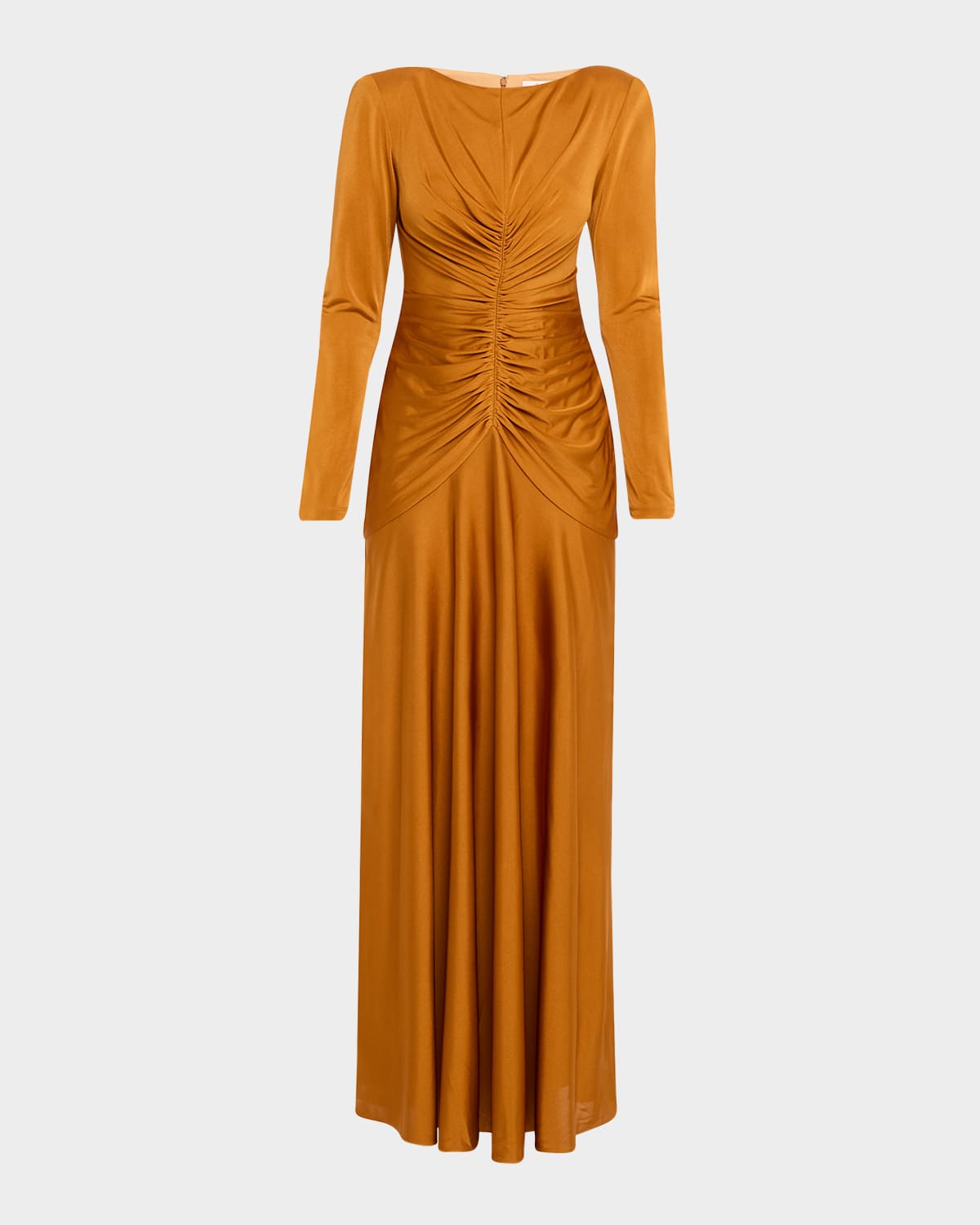 Thea Ruched Glossy Jersey Gown