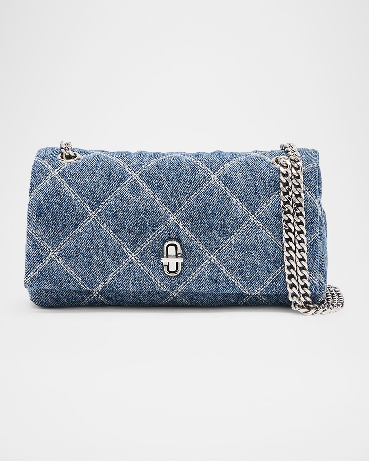 MARC JACOBS DUAL QUILTED DENIM CROSSBODY BAG 