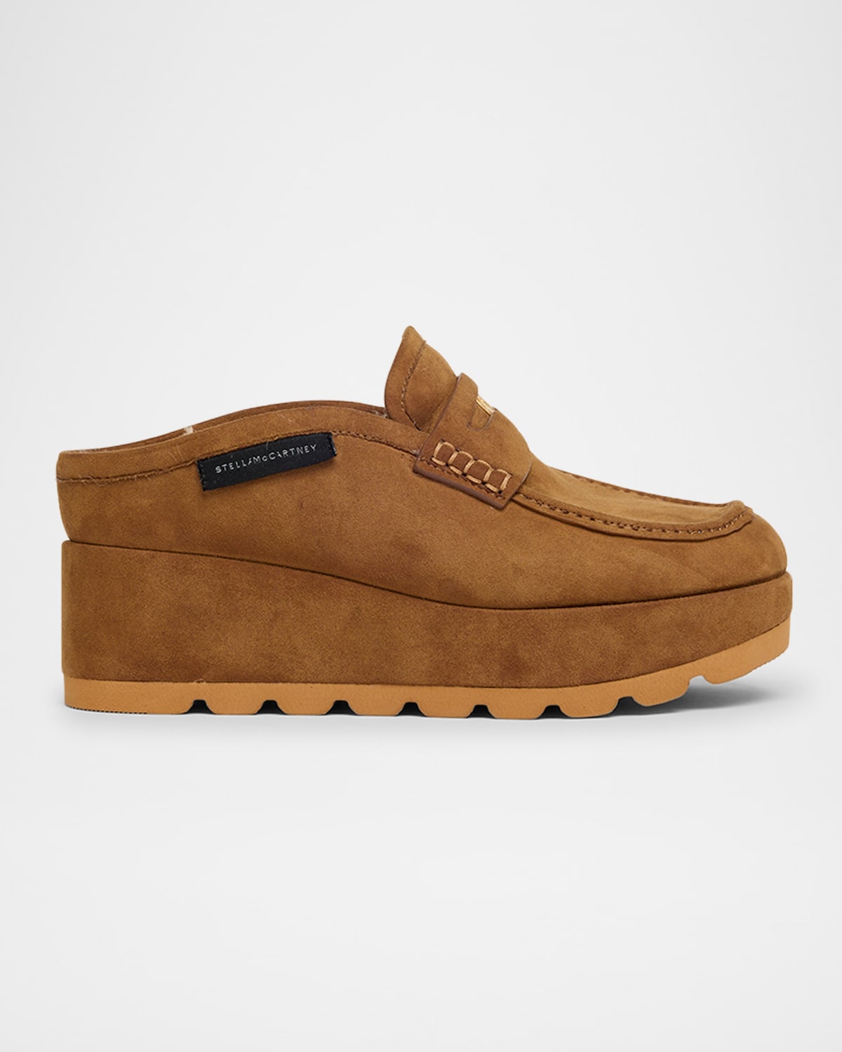 Stella Mccartney Sneak-elyse Platform Loafer Slippers Pecan In Brown