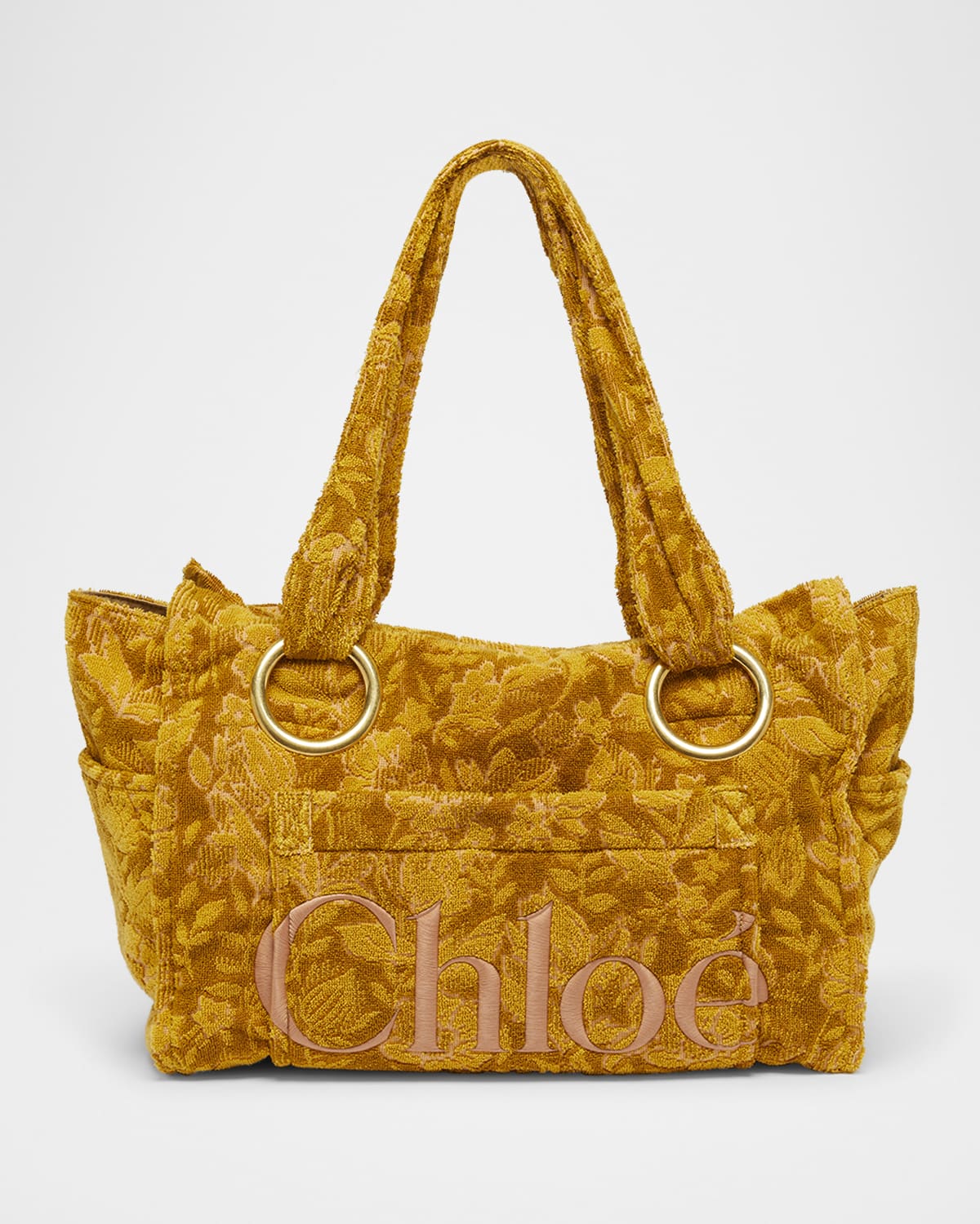 Chloé Plage Tote Bag In Jacquard Terry Cloth
