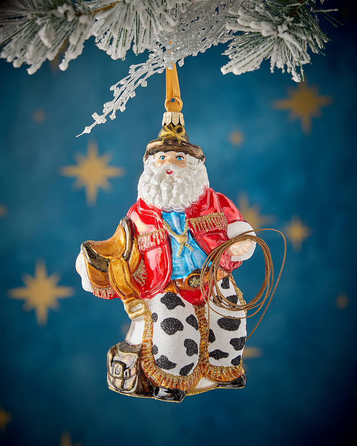 Neiman Marcus Rodeo Santa Christmas Ornament