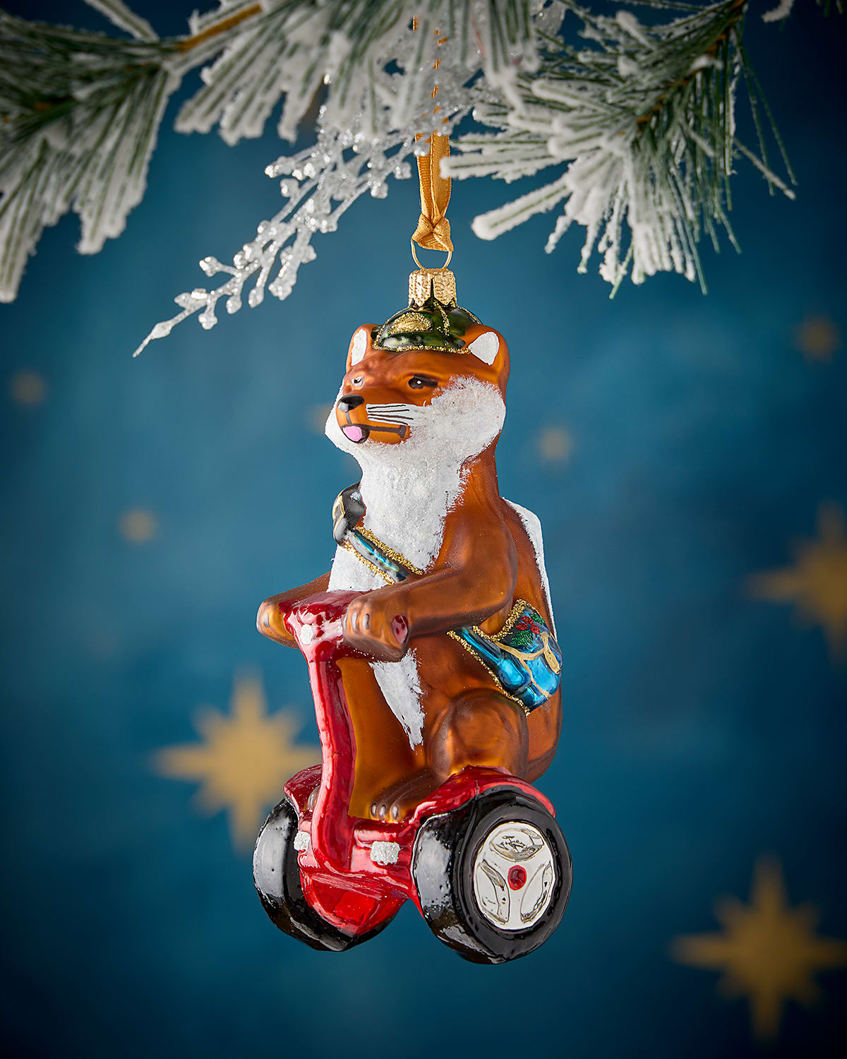 Neiman Marcus Fox On Scooter Christmas Ornament In Multi